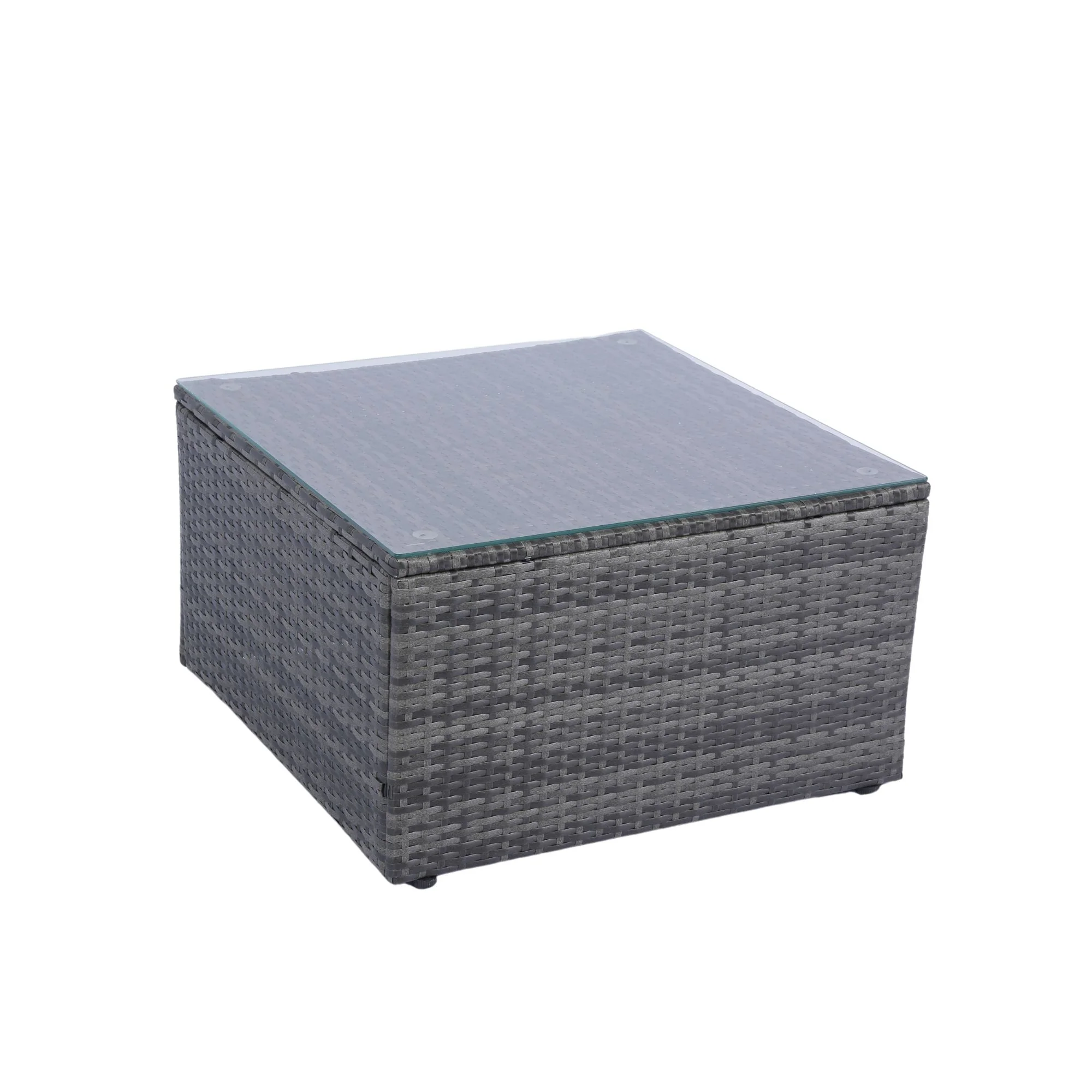 5 Pieces Rattan Sectional Outdoor Furniture Cushioned U Sof Set With 2 Pillow - Gray / Black - Image 4