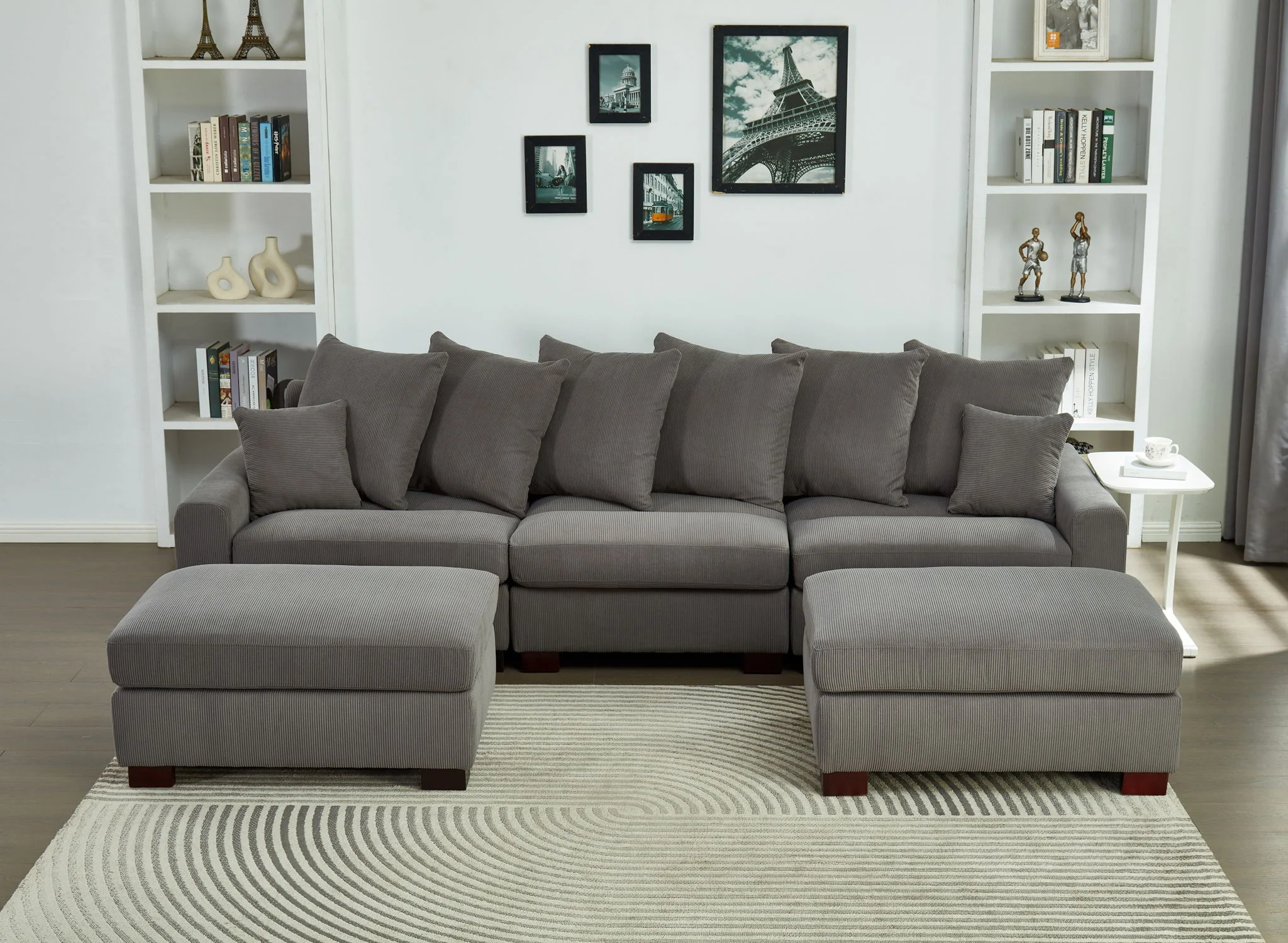 5 Seater Oversized Convertible L & U Shaped Couch - Image 12
