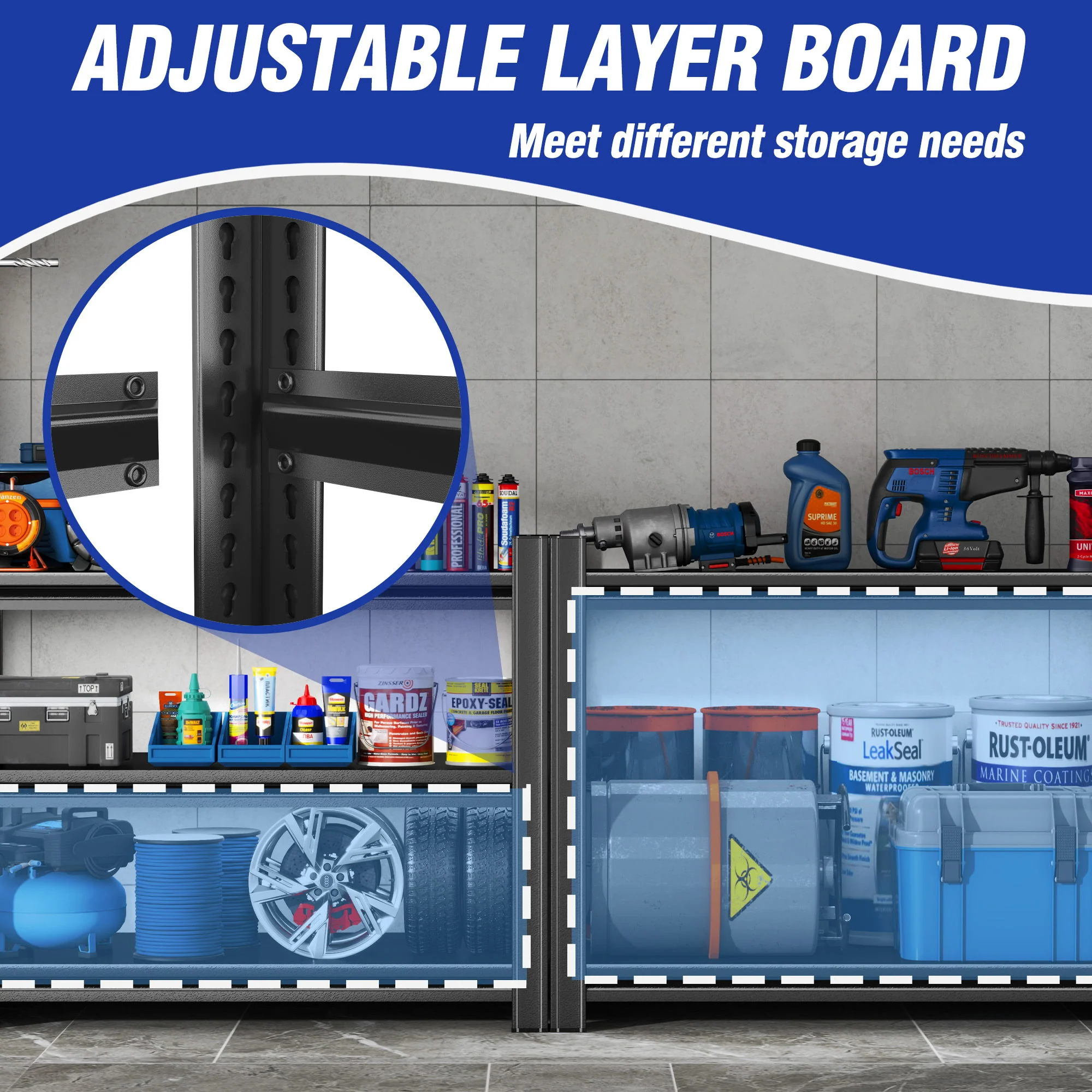 5 Tier Heavy Duty Shelving Unit Adjustable Shelving Units - Image 48