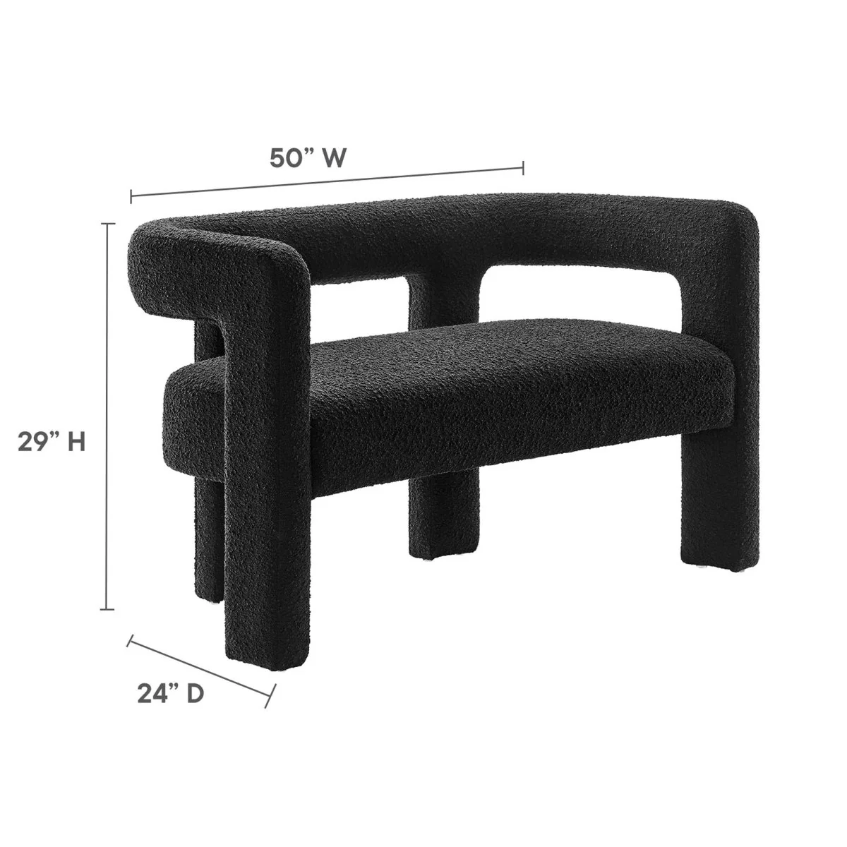 50-Inch Kayla Boucle Upholstered Loveseat - Image 10