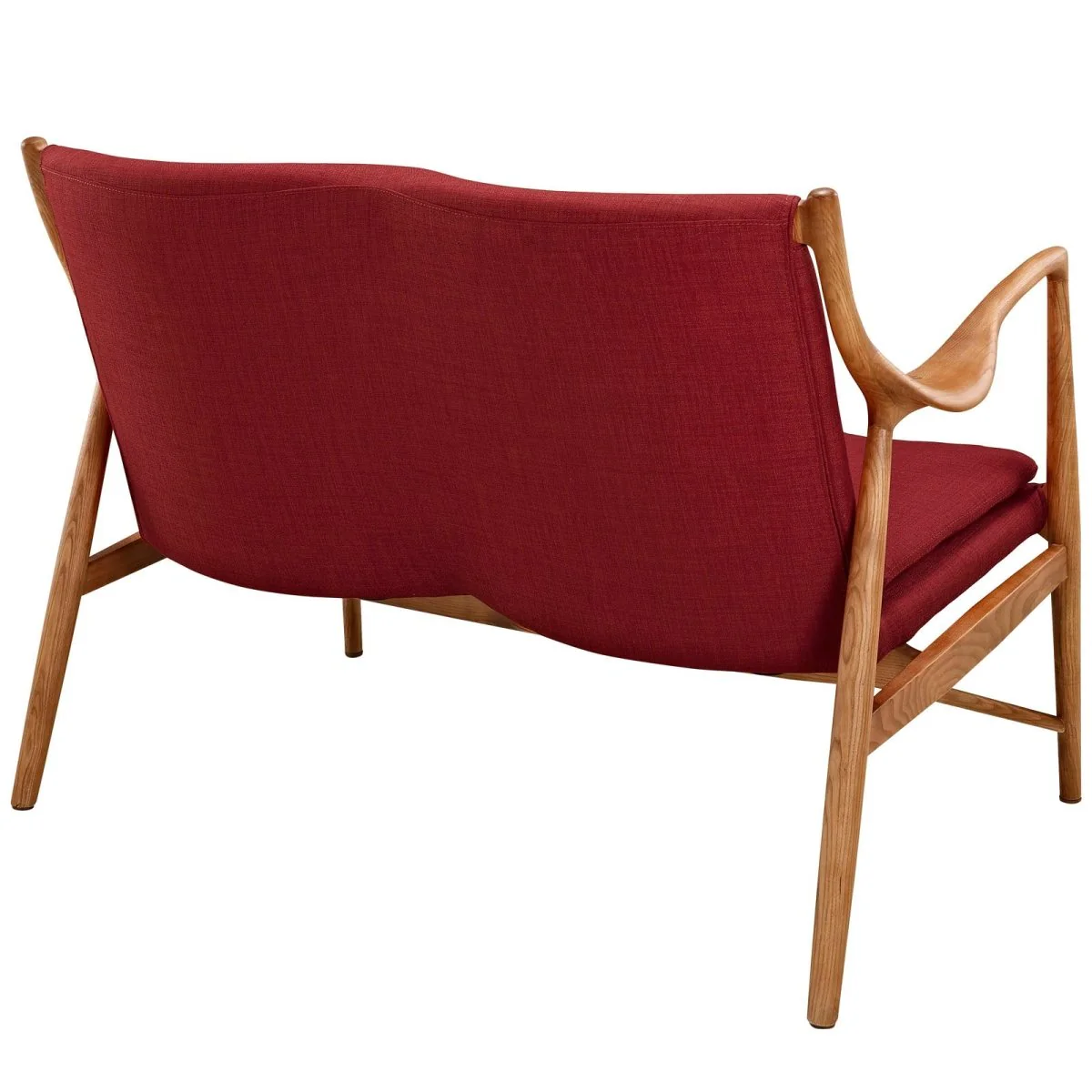 50 Inch Mid-Century Solid Ash Wood Upholstered Fabric Loveseat - Image 13