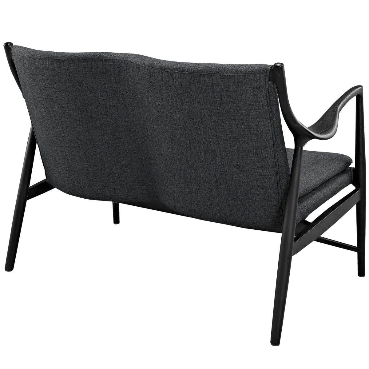 50 Inch Mid-Century Solid Ash Wood Upholstered Fabric Loveseat - Image 3