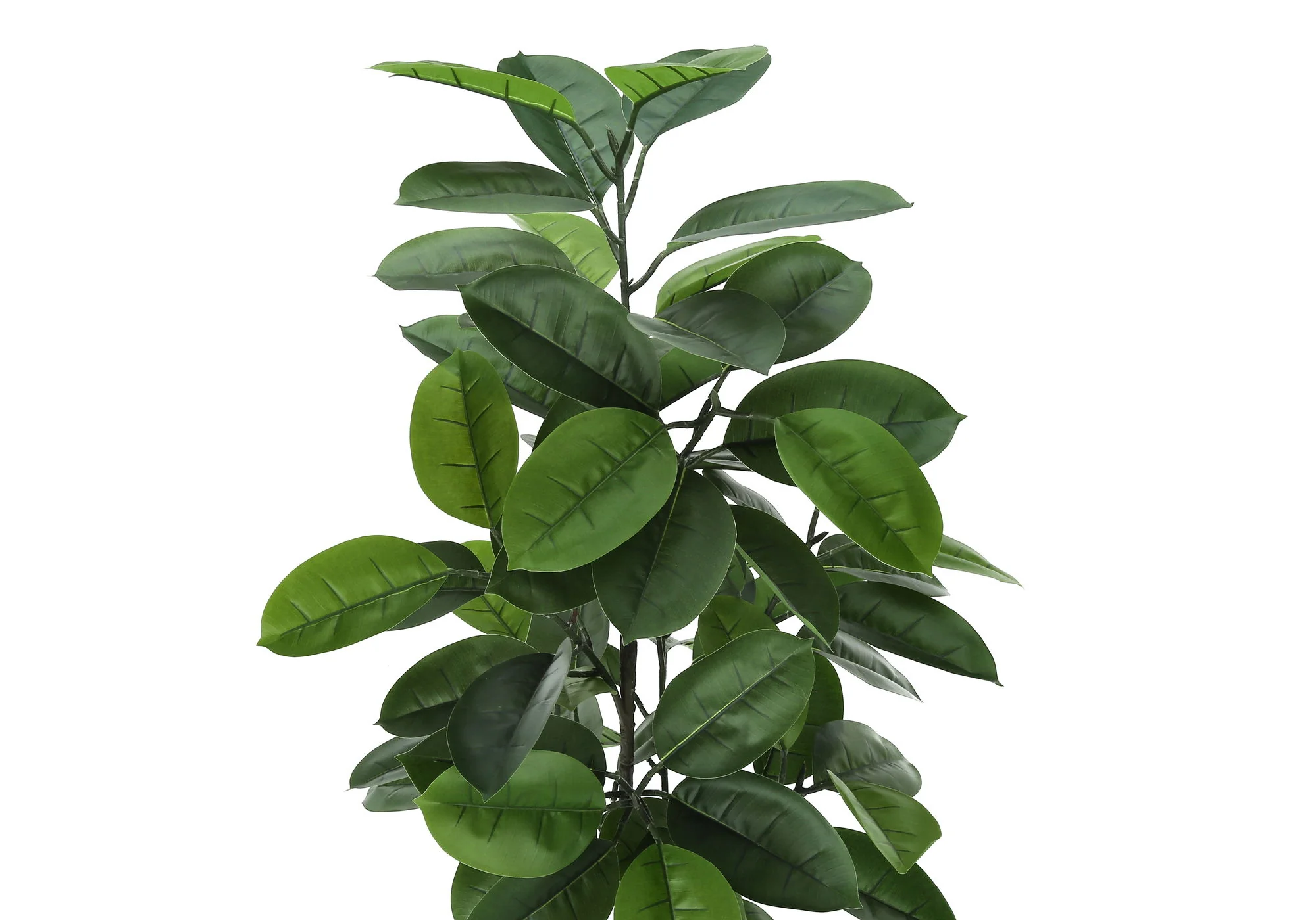 52" Tall, Artificial Plant, Rubber Tree, Indoor, Faux, Fake, Floor, Greenery, Potted, Real Touch, Decorative - Green / Black - Image 5
