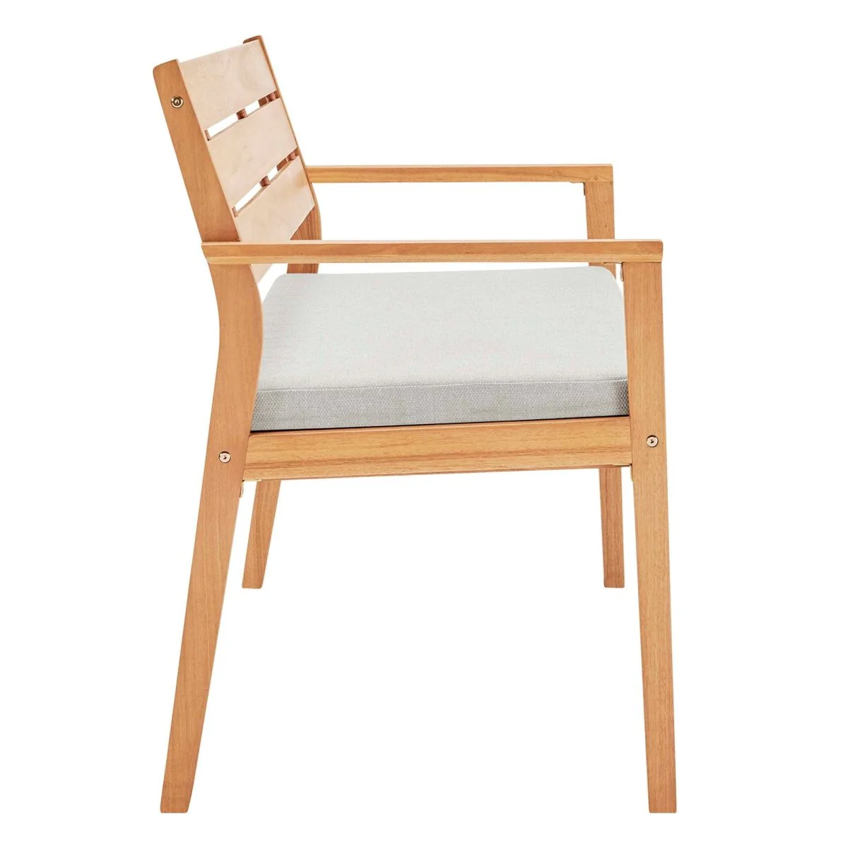 53" Natural Taupe Outdoor Patio Loveseat – FSC Ash Wood - Image 5