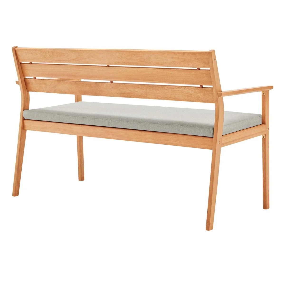 53" Natural Taupe Outdoor Patio Loveseat – FSC Ash Wood - Image 6