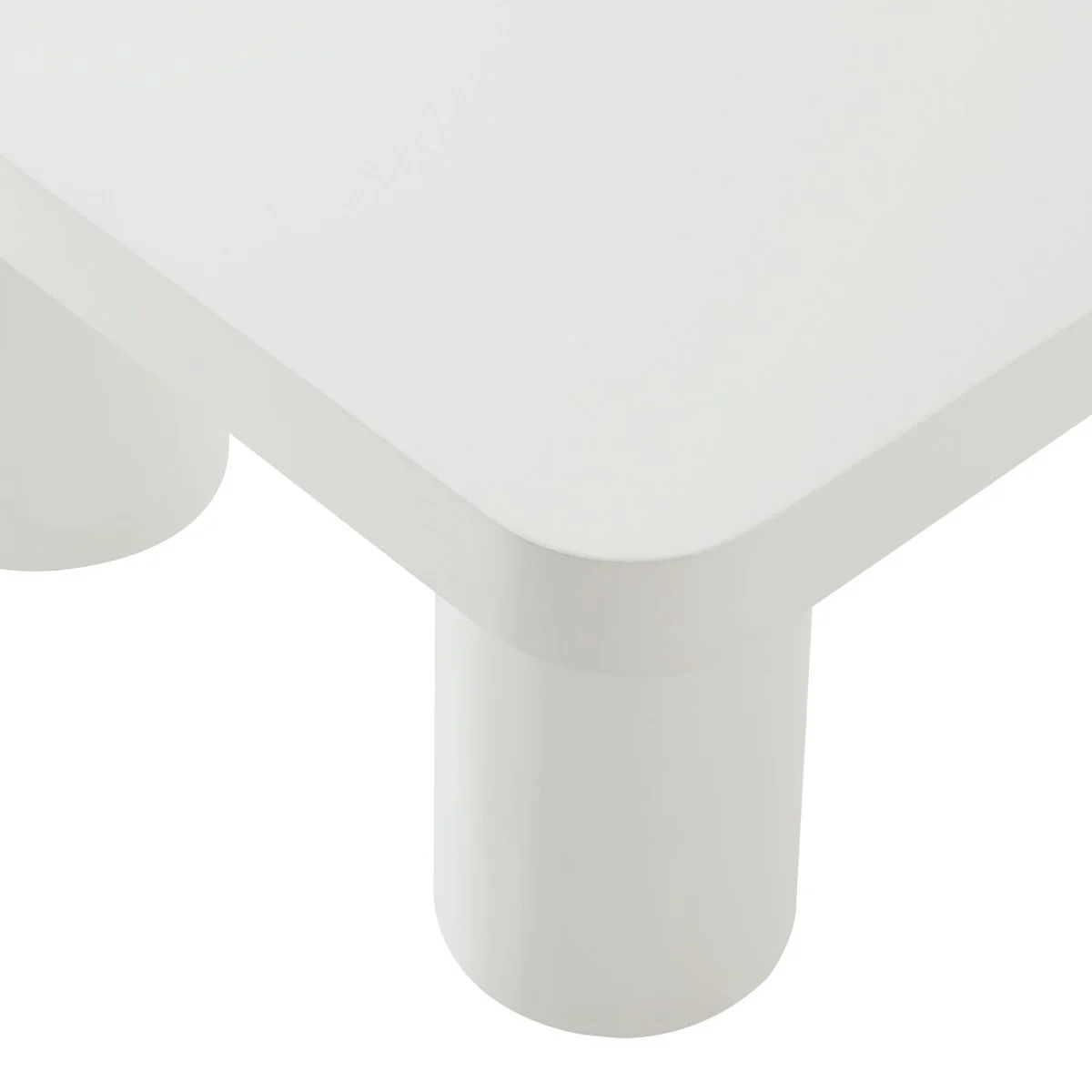 54 Inch Modern Rectangular 6-Leg Coffee Table in White - Image 7
