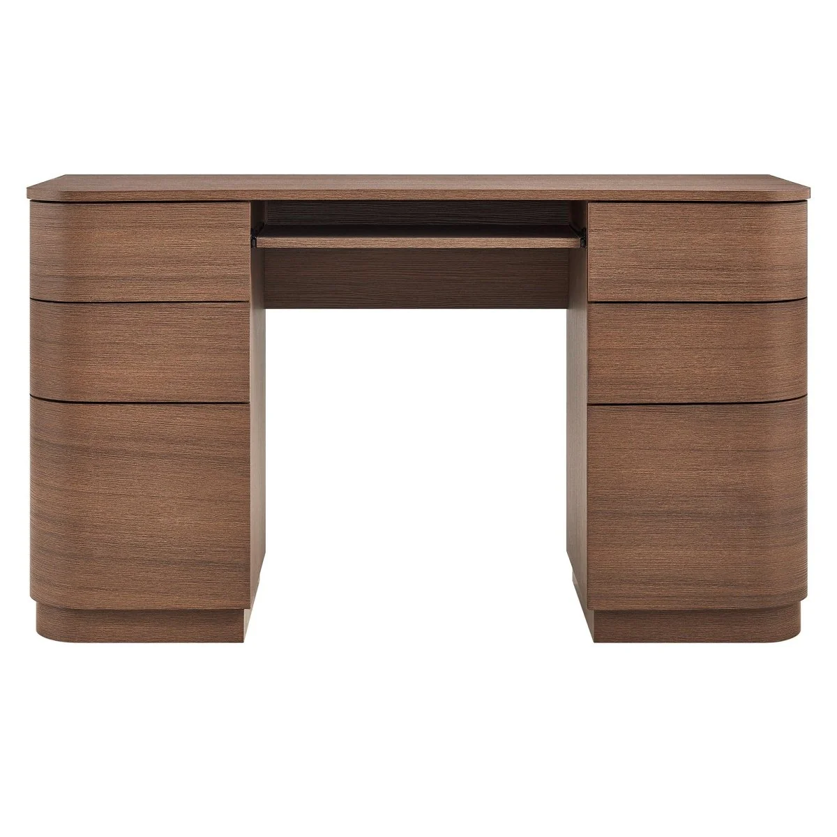 55" Curved 6-Drawer Office Desk with Keyboard Tray for Home and Professional Use - Image 8