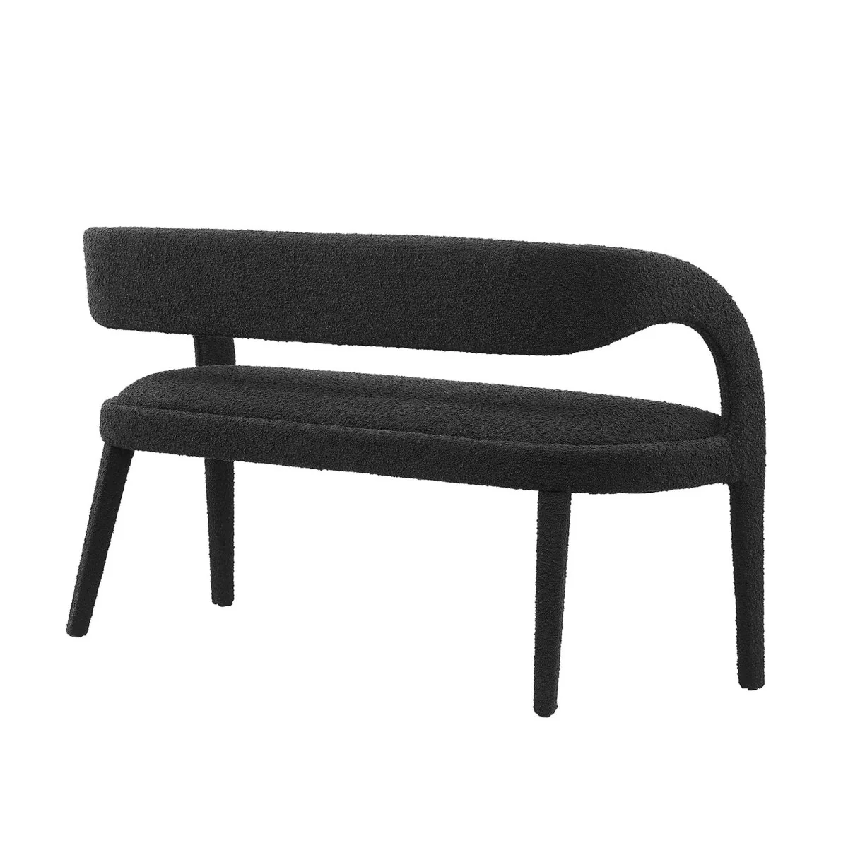 55 Inch Sophisticated Boucle Fabric Accent Bench - Image 6