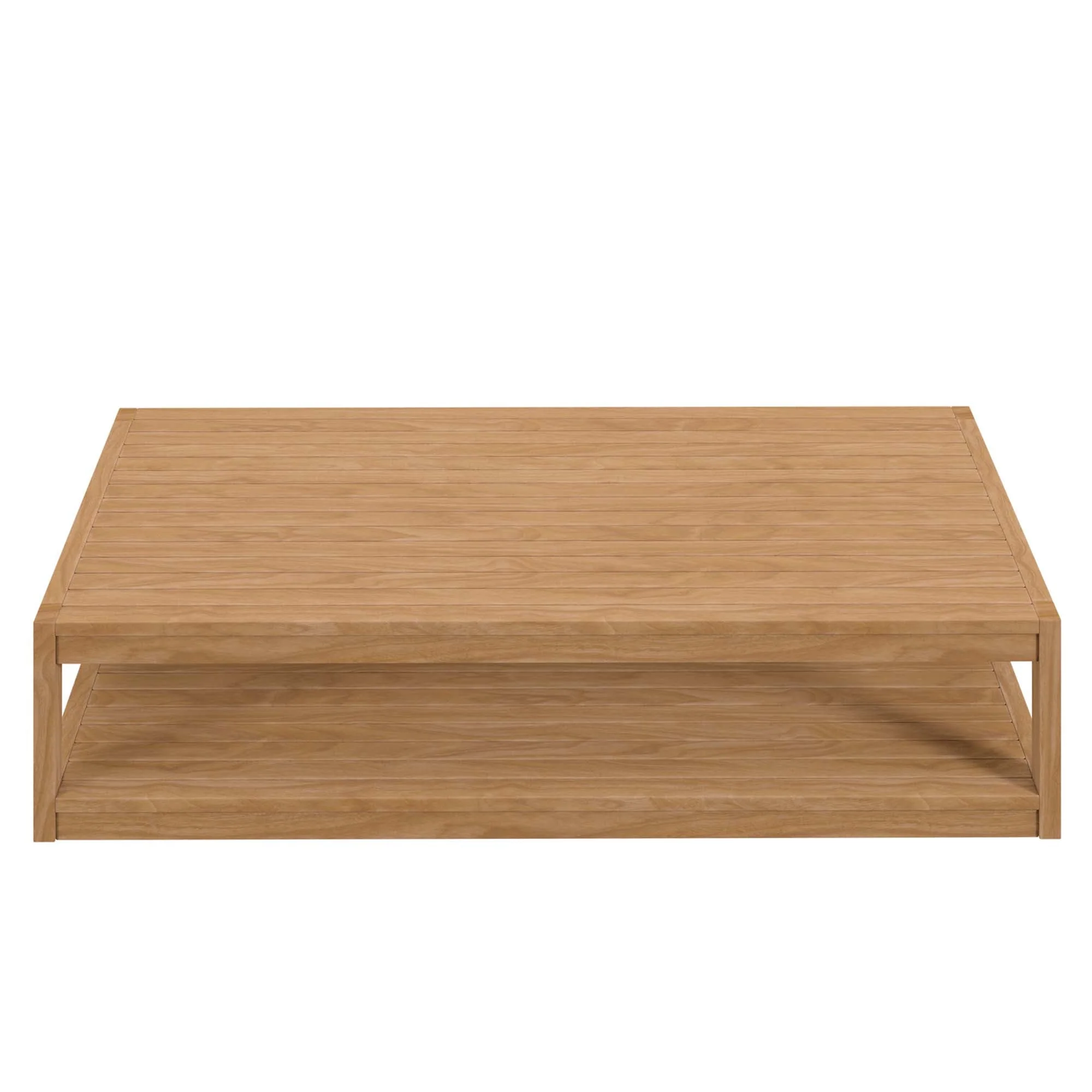 55" Natural Teak Wood Outdoor Patio Coffee Table - Image 5