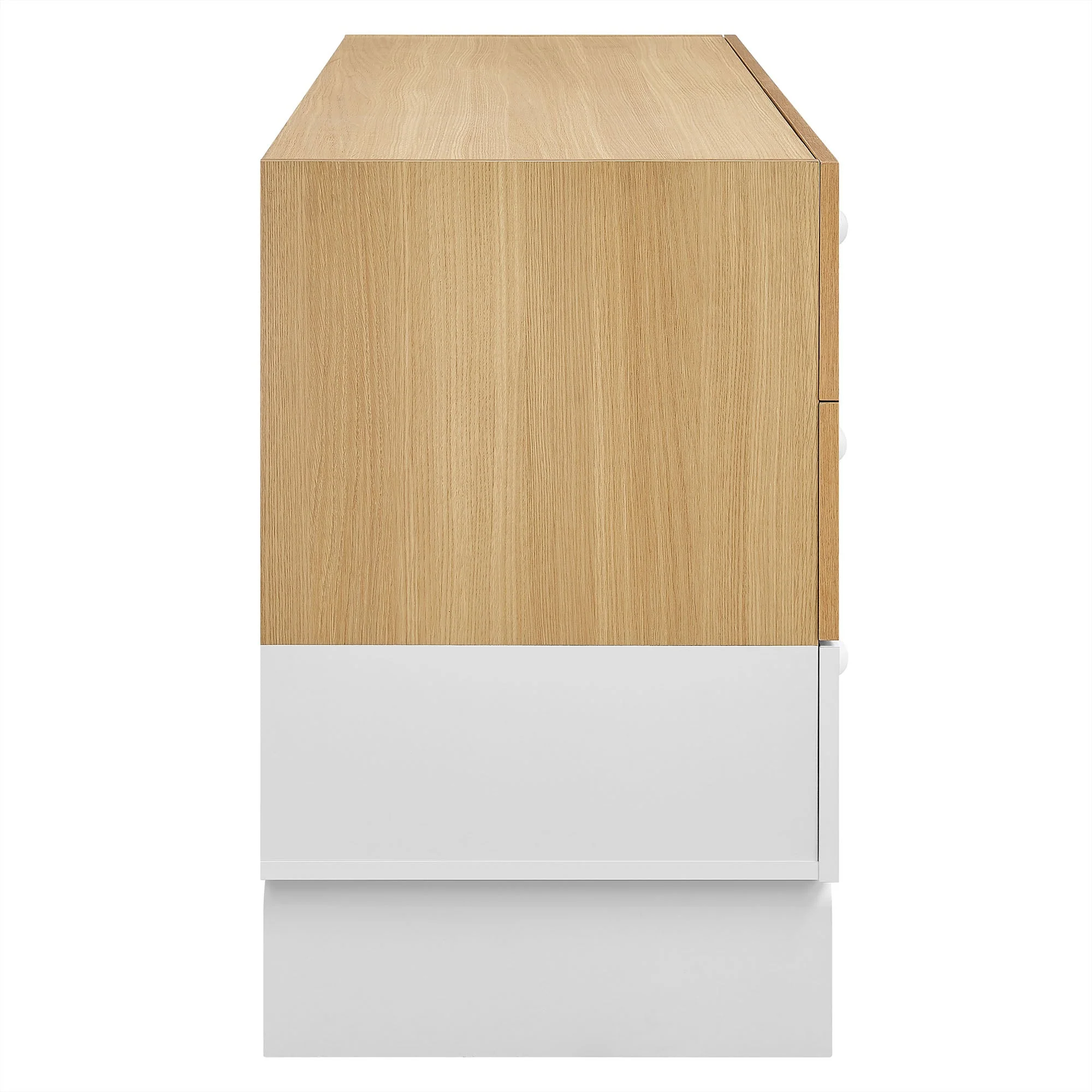 55" Oak White Two-Tone 6-Drawer Color Block Dresser - Image 5
