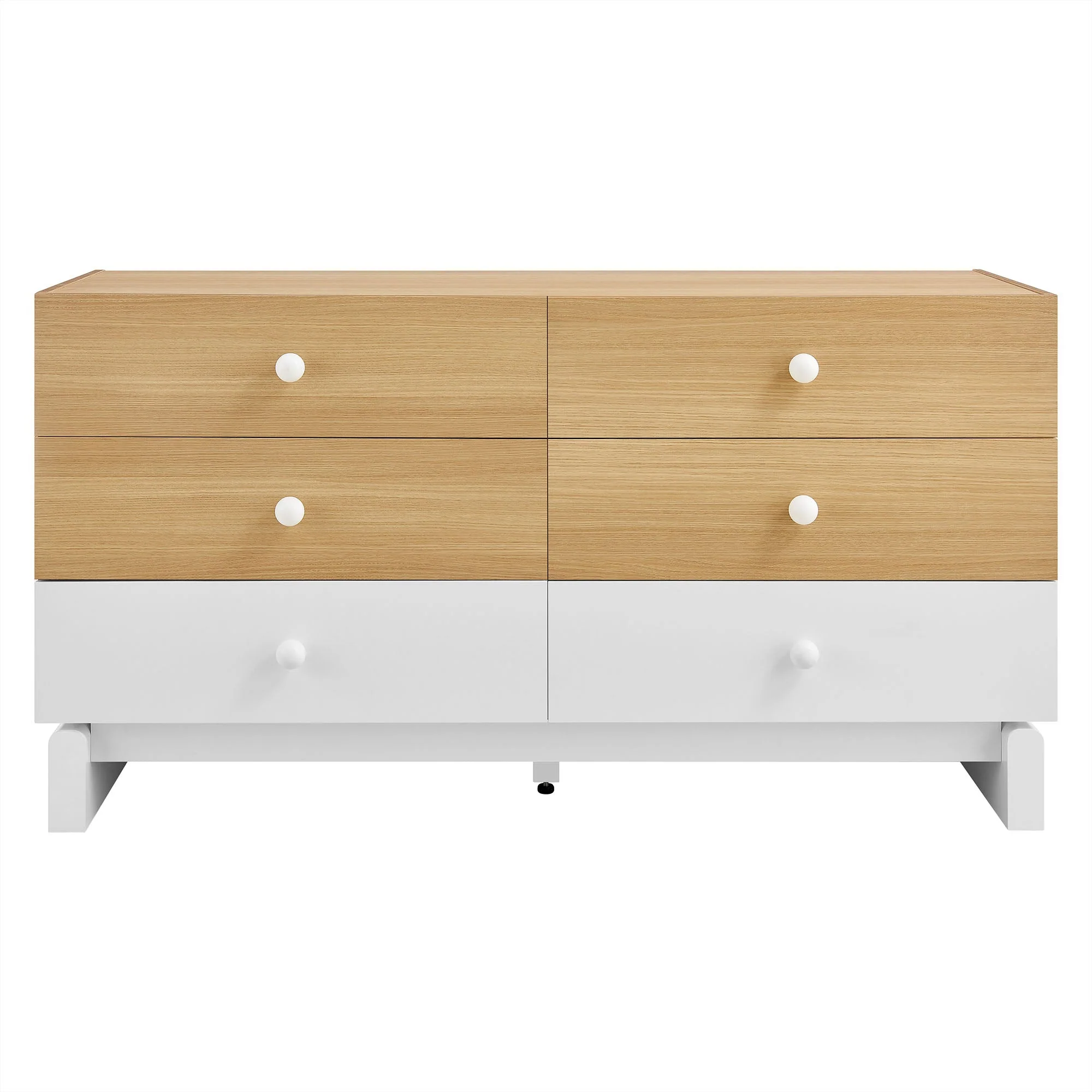 55" Oak White Two-Tone 6-Drawer Color Block Dresser - Image 7