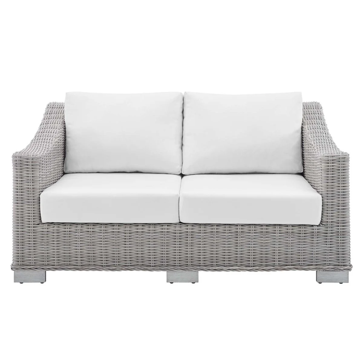 55" Outdoor Patio Loveseat – Wicker Rattan Seating with Sunbrella Fabric Cushions - Image 7
