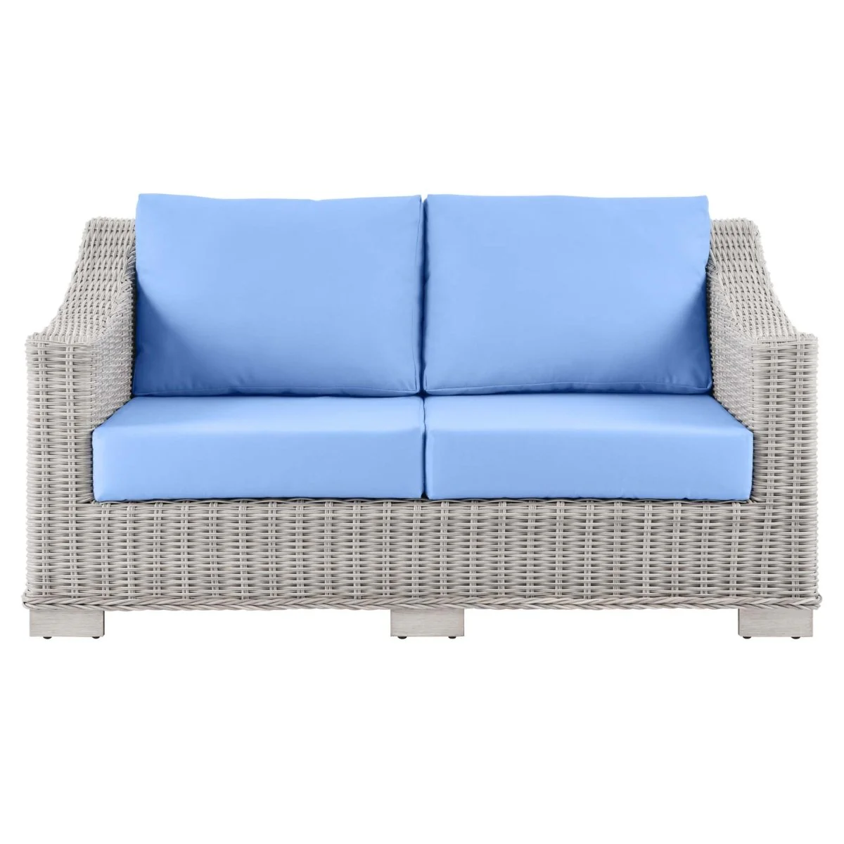 55" Outdoor Wicker Rattan Loveseat for Patio and Garden Seating, Compact Two-Seater - Image 22