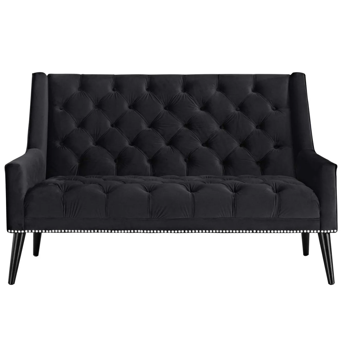 56 Inch Performance Velvet Loveseat with Nailhead Detail - Image 3