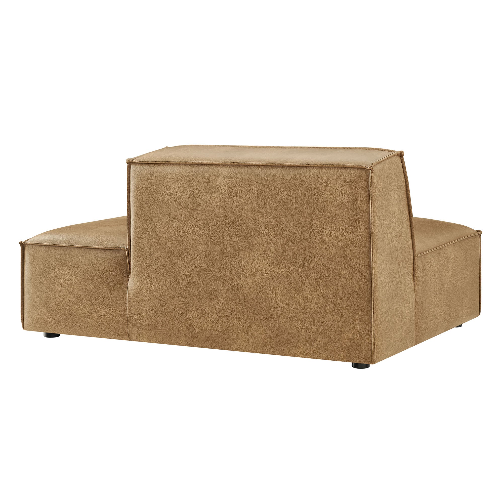 56 Inch Right-Facing Vegan Leather Armless Modular Sectional Chaise - Image 5
