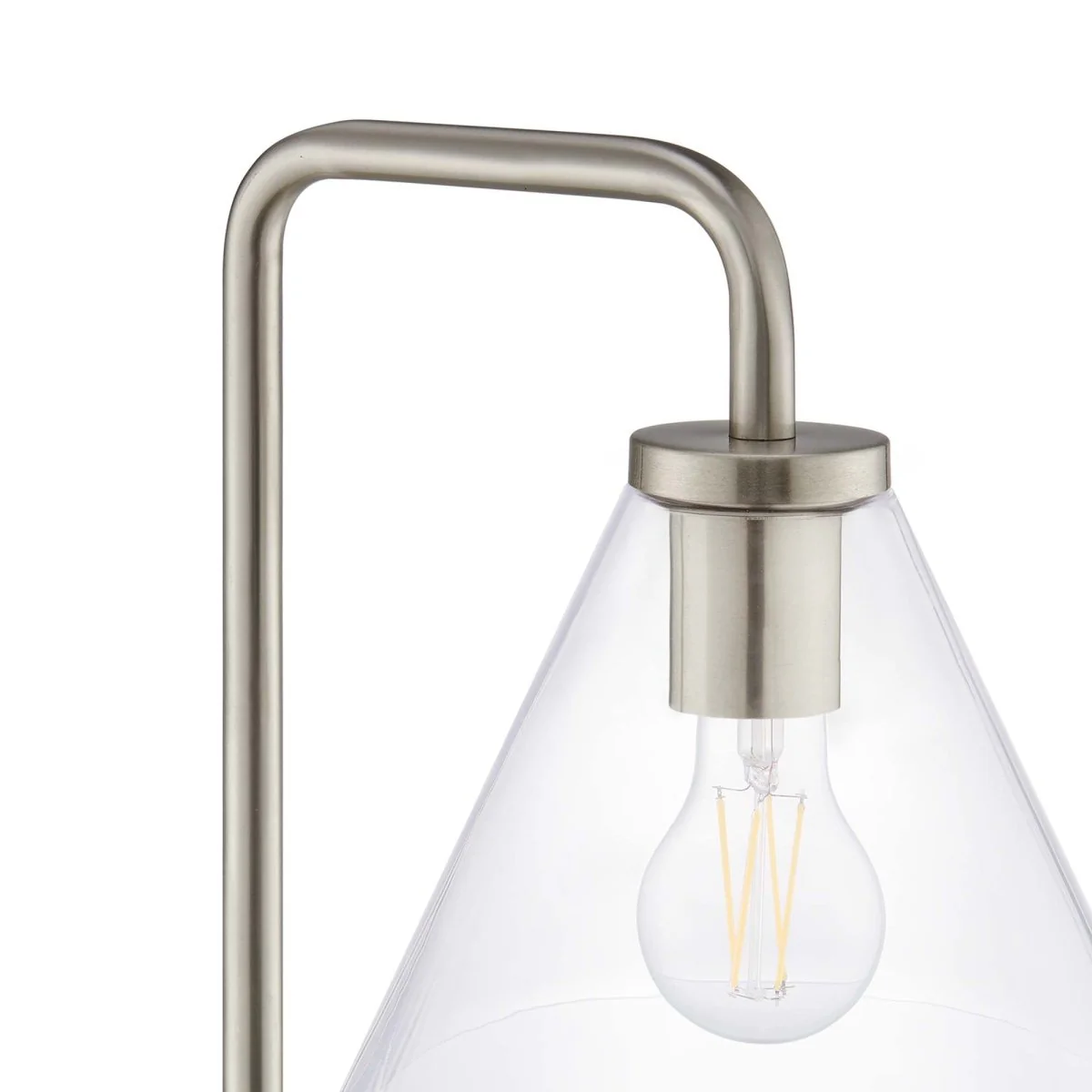 58" Glass Cone Floor Lamp with Metal Base — Modern Floor Lighting Fixture for Living Rooms - Image 8