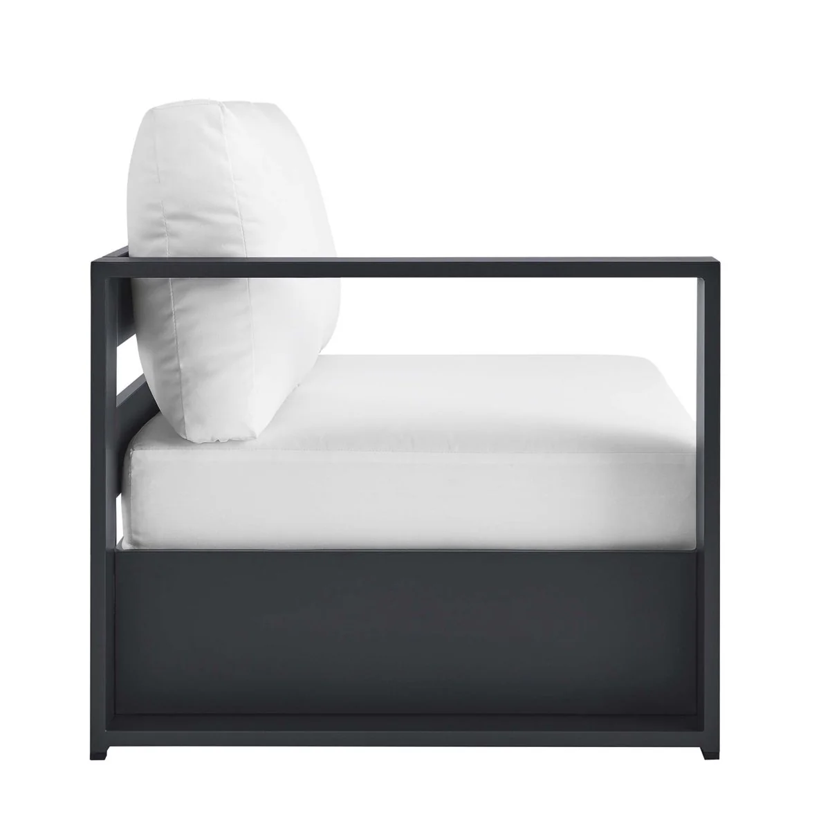 58" Modern Powder-Coated Aluminum Outdoor Left-Facing Loveseat for Patio & Garden - Image 5