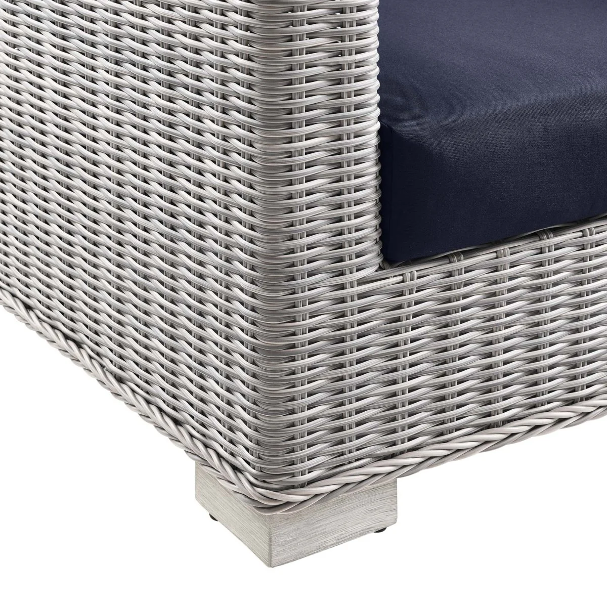58" Wicker Outdoor Patio Armchair and Ottoman Set for Patio, Deck and Porch - Image 10