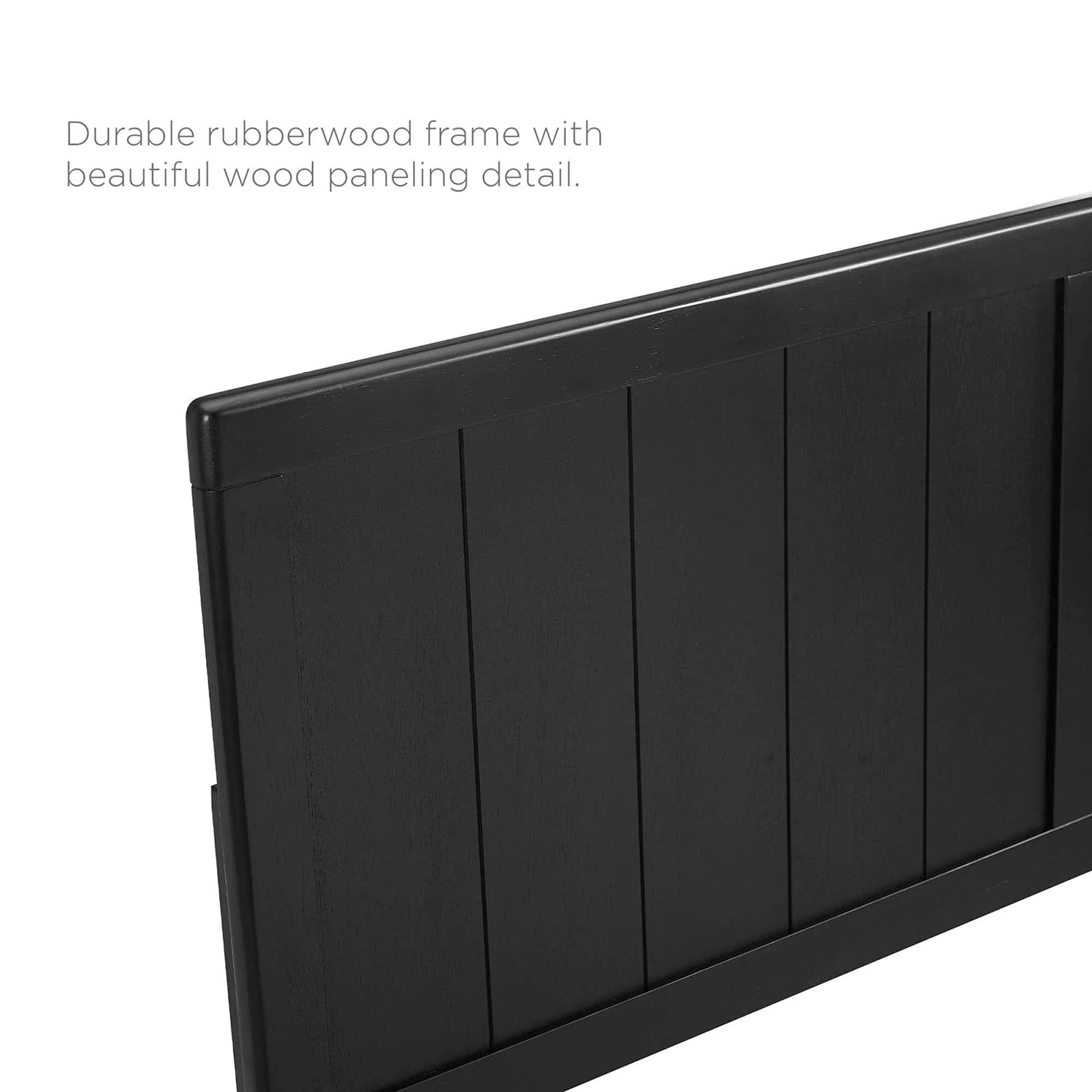Wood Platform Bed with Paneled Headboard and Splayed Legs - Image 32