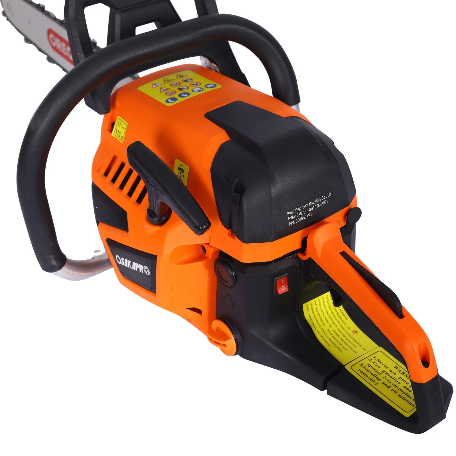 58Cc Gasoline Chainsaw 20" Bar For Wood Cutting With Oregon Chain And Bar - Orange - Image 3
