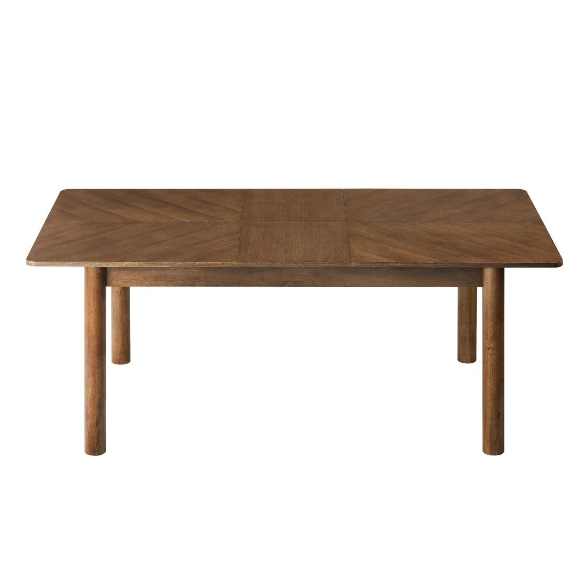 59 to 75 Inch Extendable Chevron Wood Veneer Dining Table - Image 18
