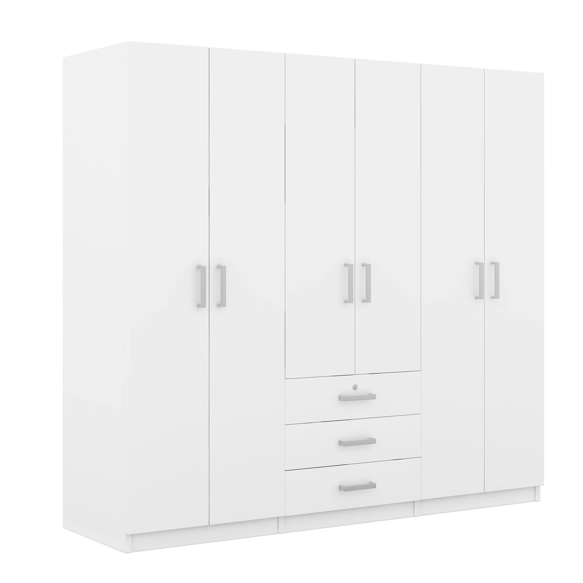 6 Doors Wardrobe Storage For Bedroom, With Big Drawers - Image 9