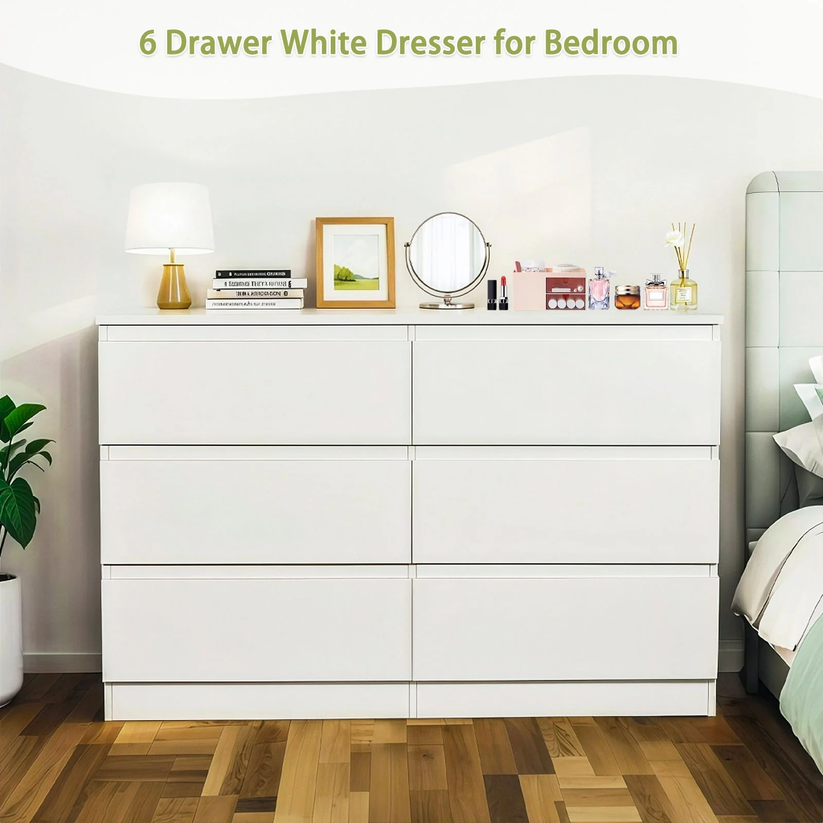 6 Drawer Dresser With Spacious Countertop And Concealed Handles - Image 12