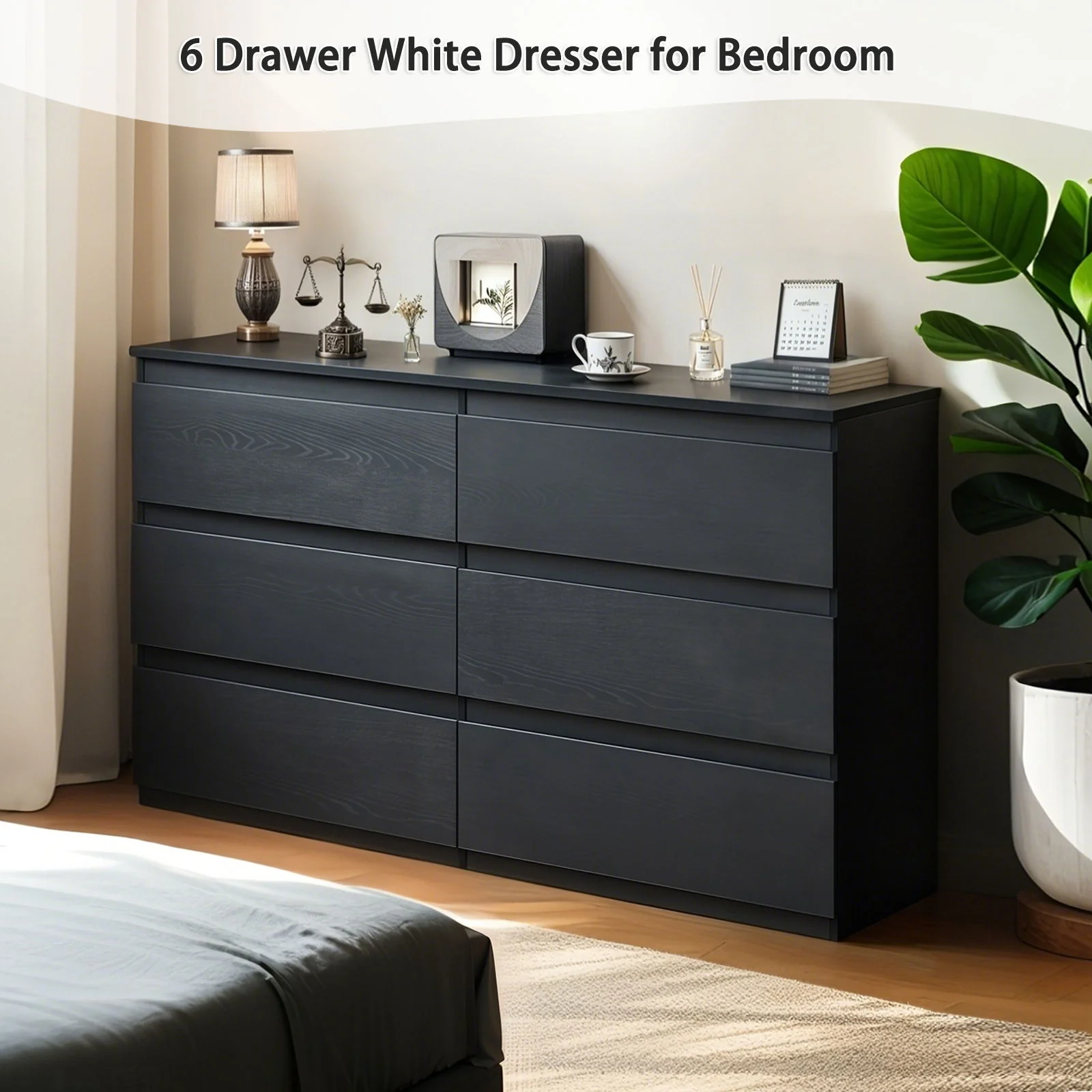 6 Drawer Dresser With Spacious Countertop And Concealed Handles - Image 5
