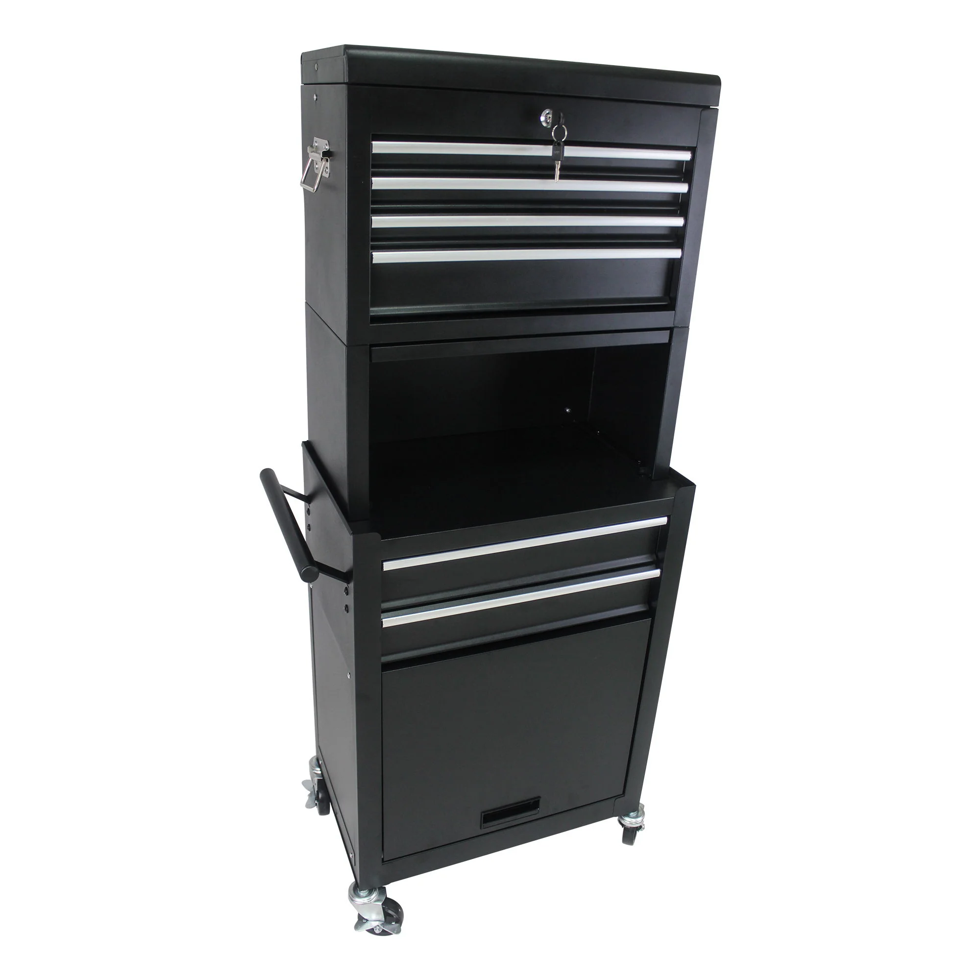 6 Drawer Lockable Tool Cabinet On Wheels, Steel Rolling Tool Chest With Detachable Toolbox - Image 19