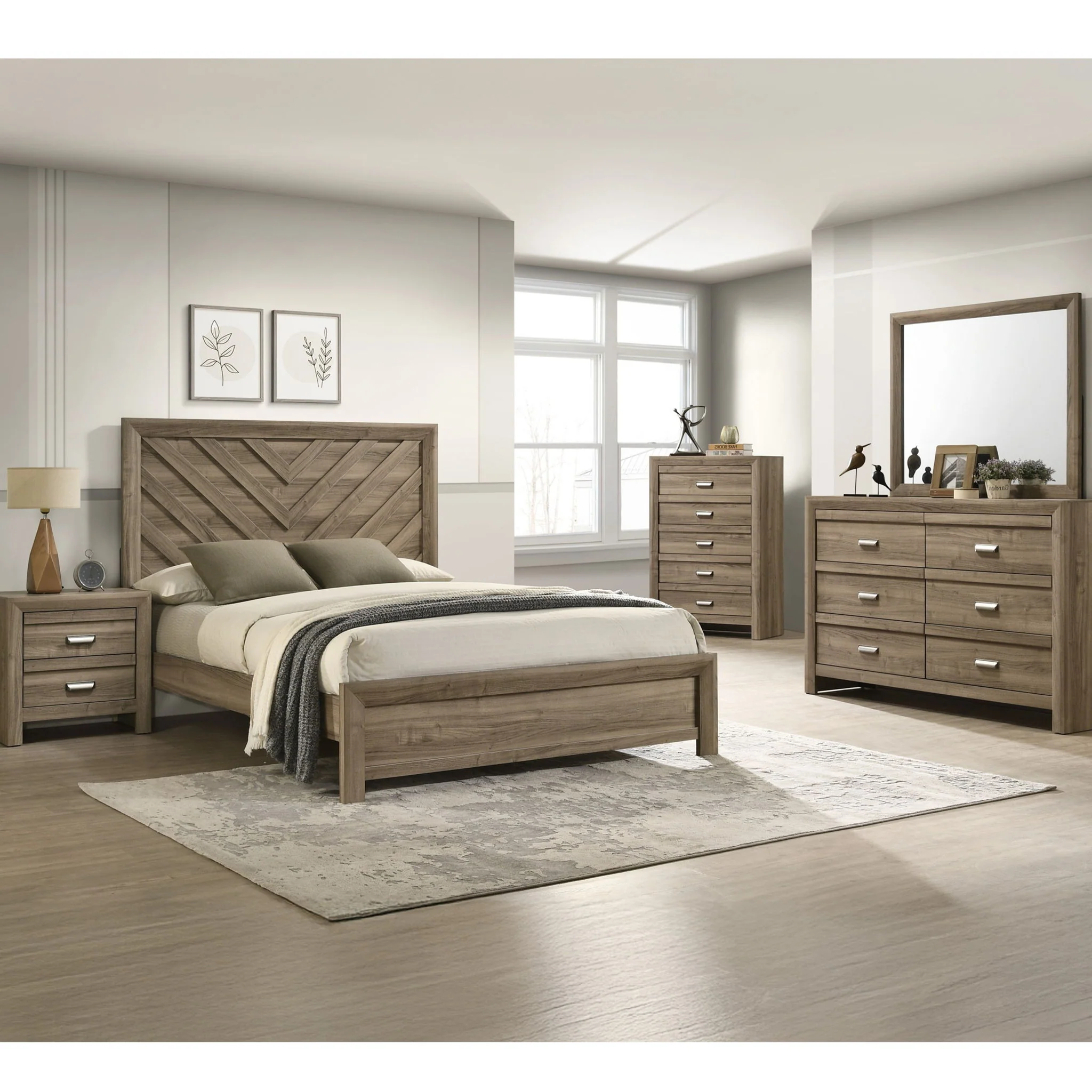 6 Drawers Storage Dresser, Bedroom Furniture - Light Brown - Image 4