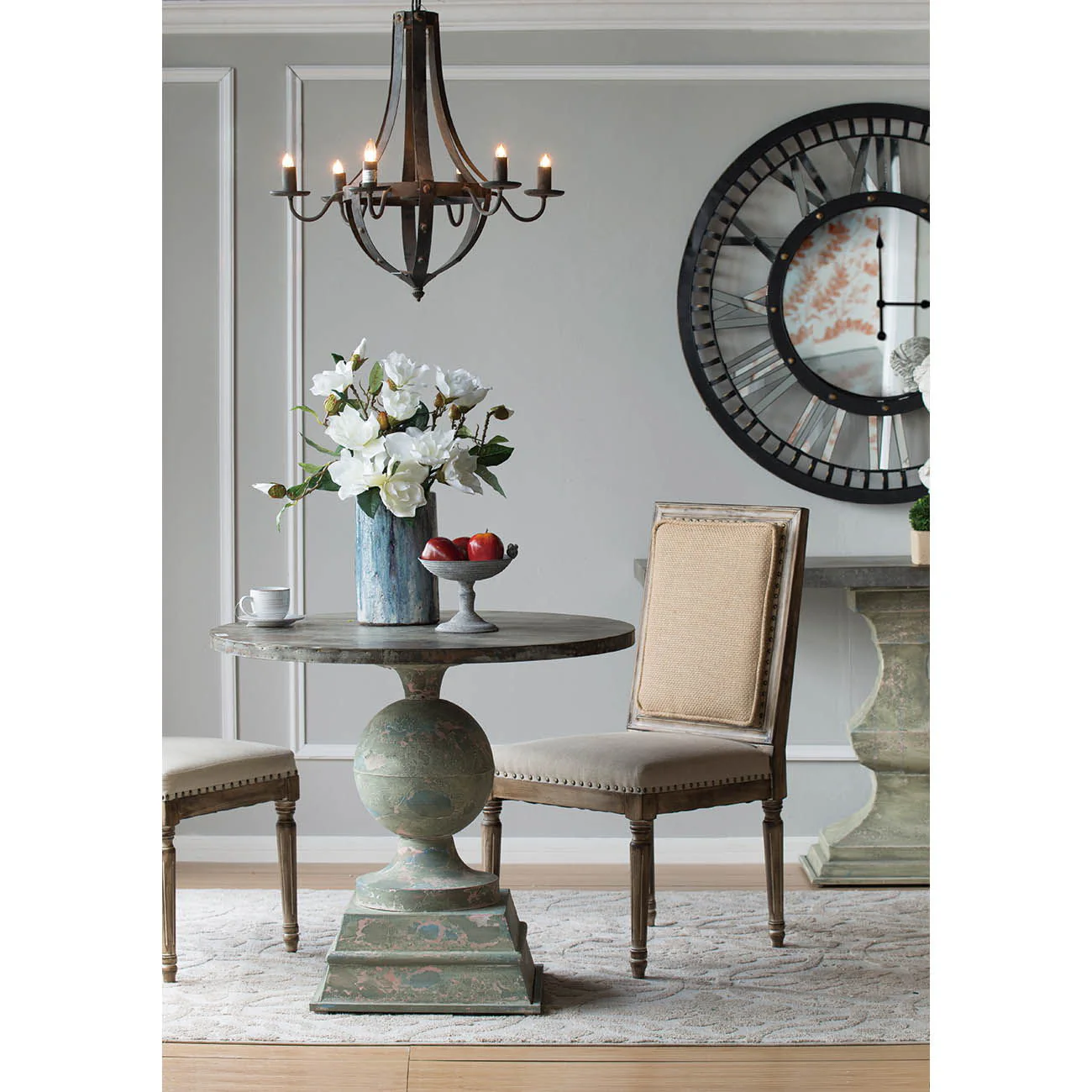 6 Light Metal Chandelier, Hanging Light Fixture With Adjustable Chain For Kitchen, Bulb Not Included - Black - Image 7