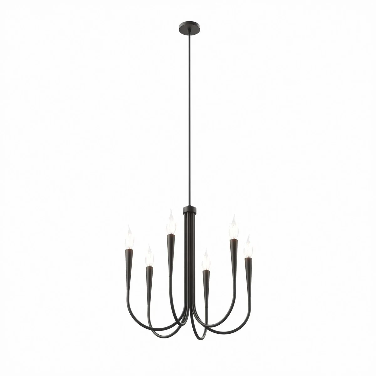 6-Light Modern Metal Chandelier – Contemporary Minimalist Ceiling Light Fixture - Image 15