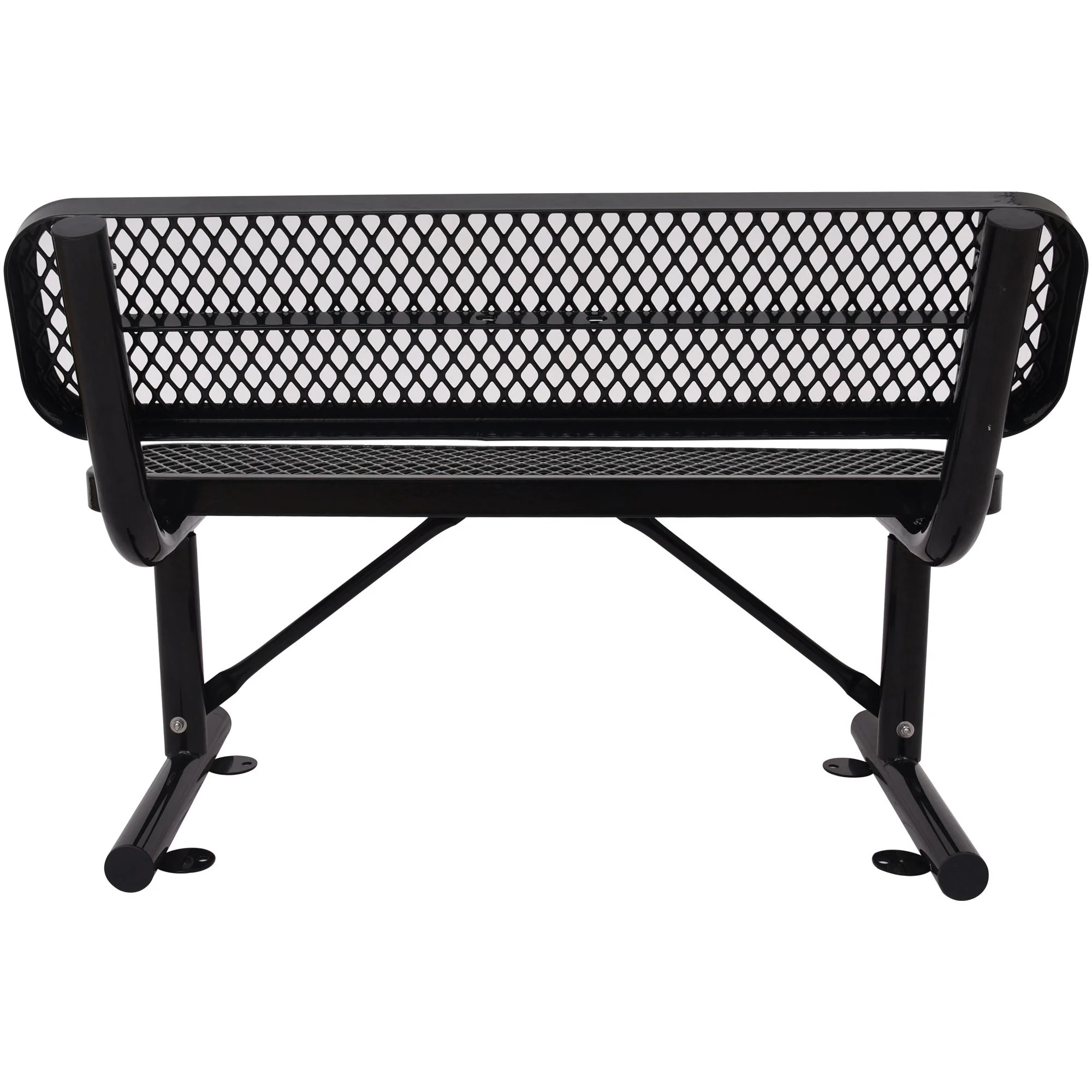 6' Outdoor Steel Bench With Backrest - Image 13