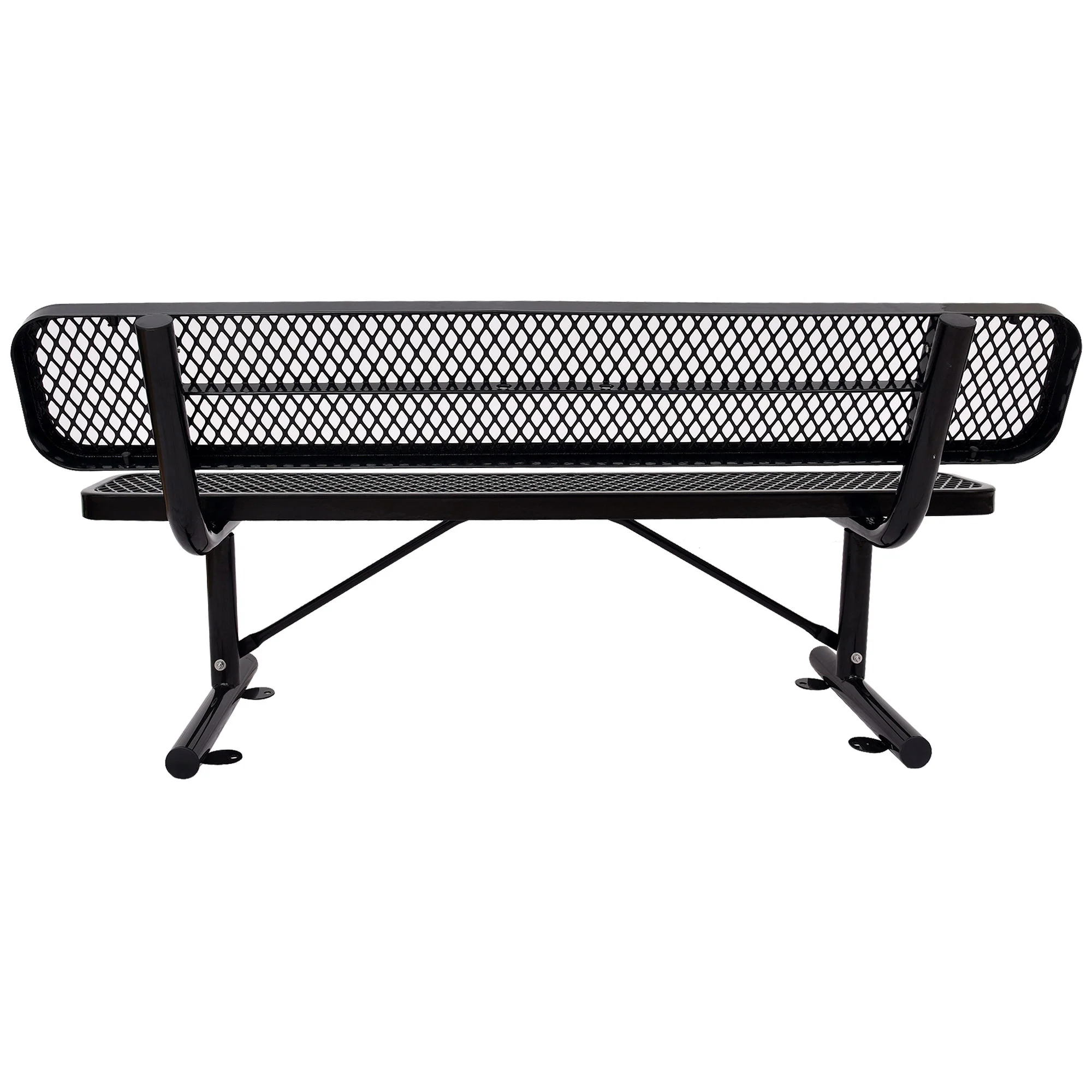 6' Outdoor Steel Bench With Backrest - Image 14