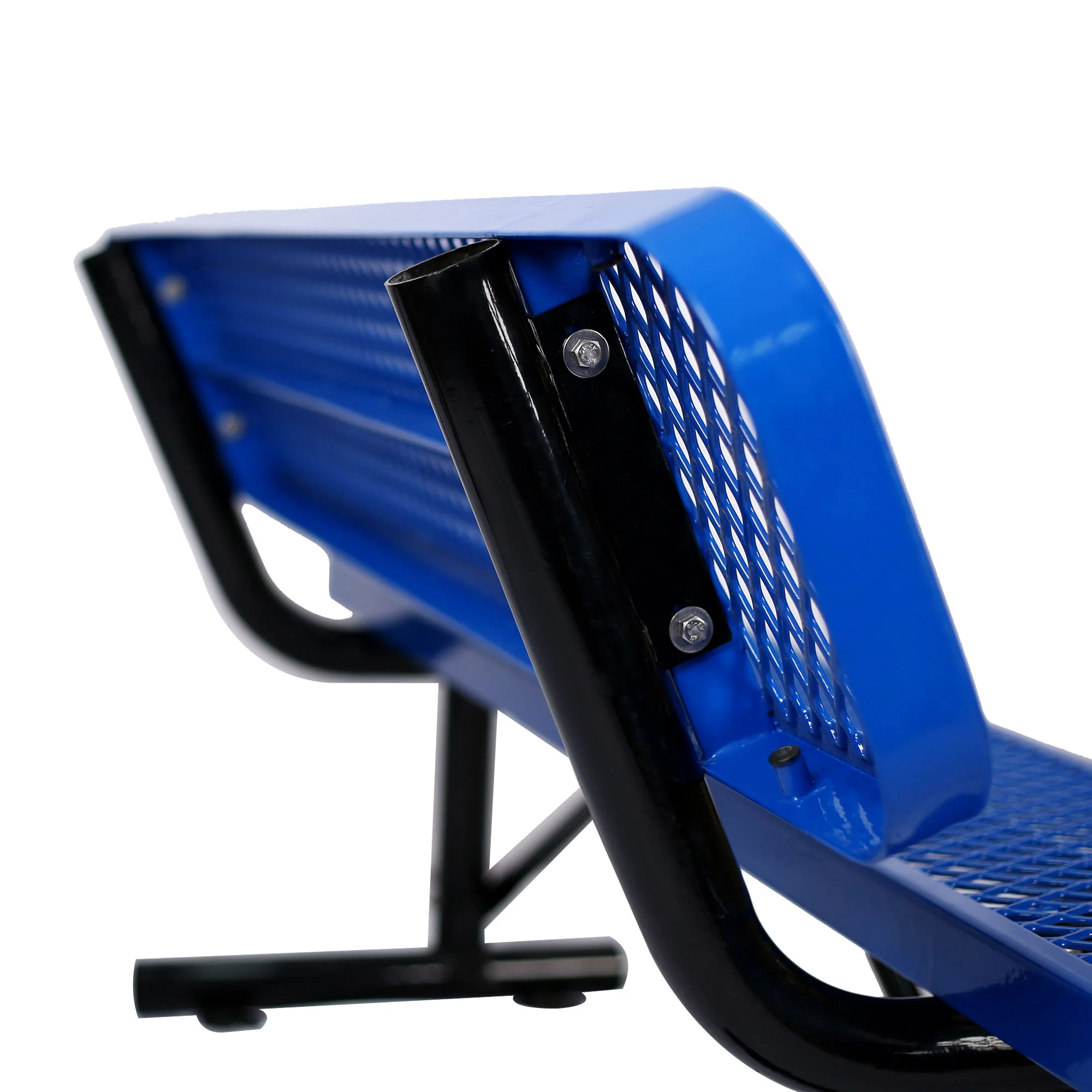 6' Outdoor Steel Bench With Backrest - Image 16