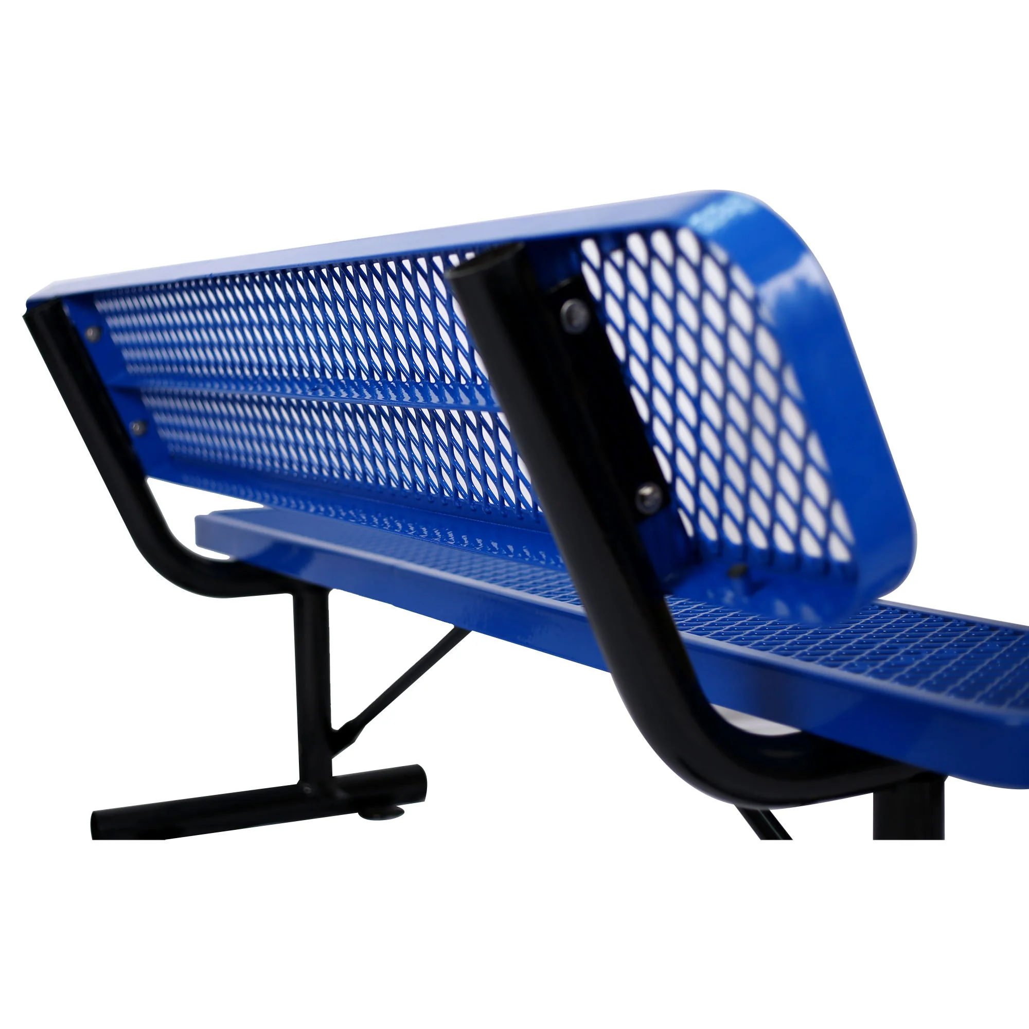 6' Outdoor Steel Bench With Backrest - Image 19