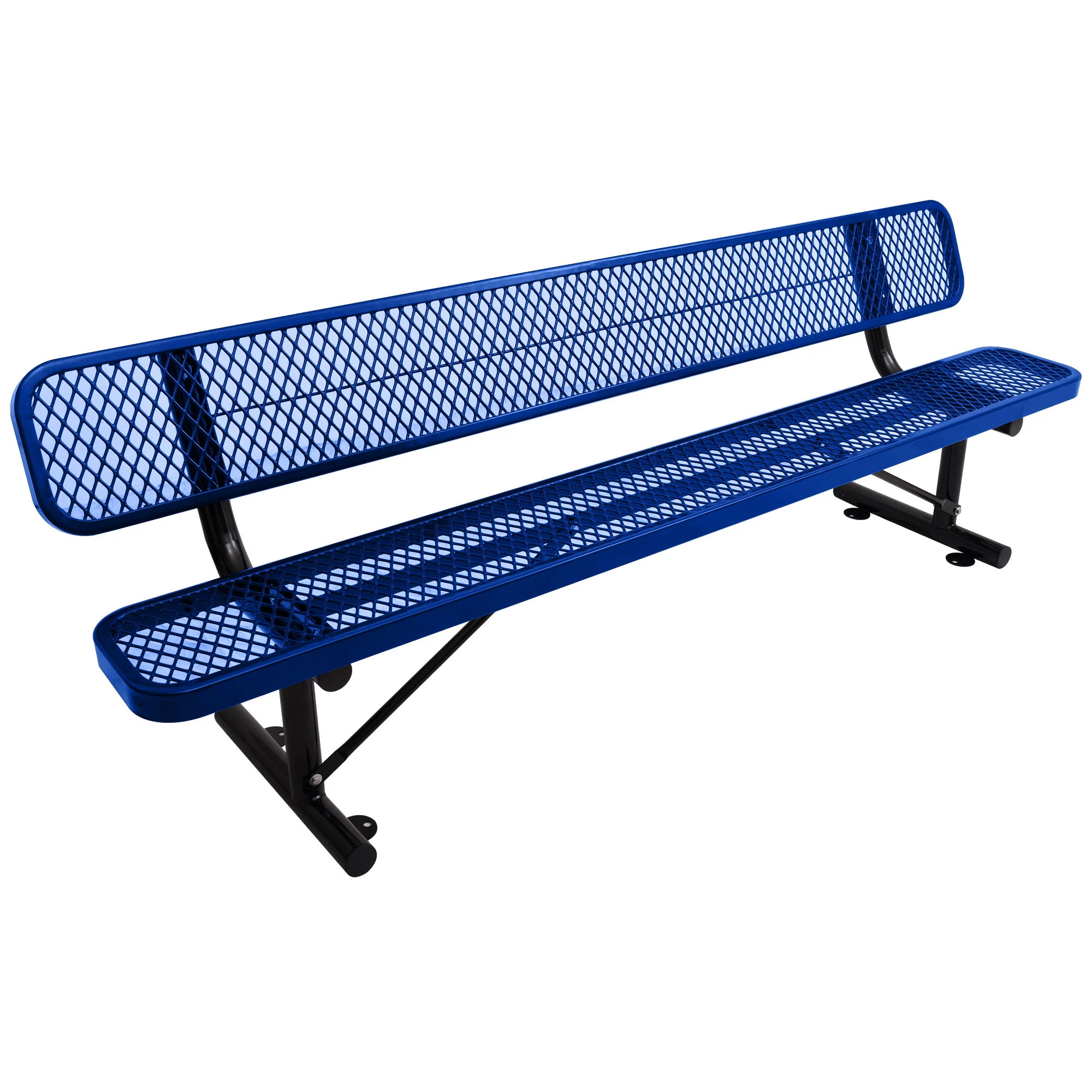 6' Outdoor Steel Bench With Backrest - Image 2