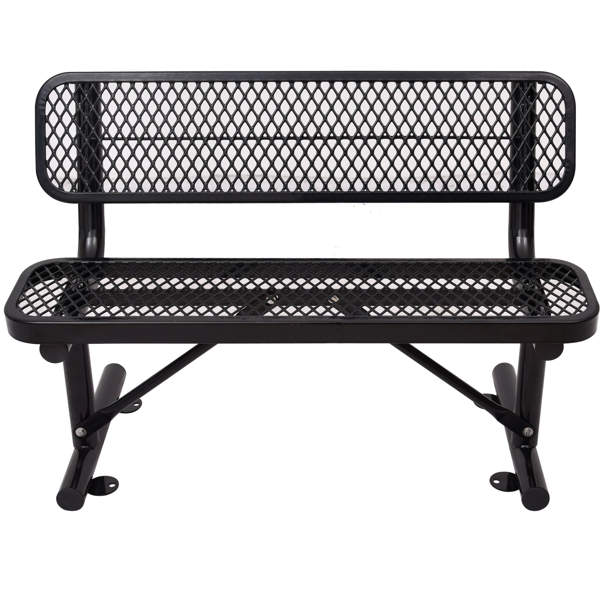 6' Outdoor Steel Bench With Backrest - Image 21