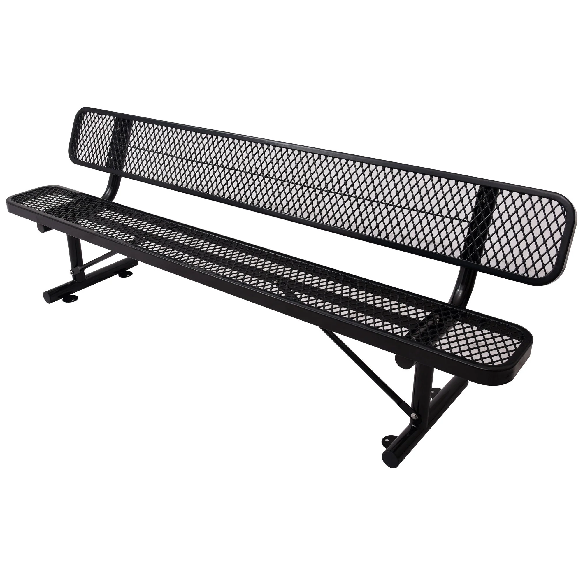 6' Outdoor Steel Bench With Backrest - Image 22