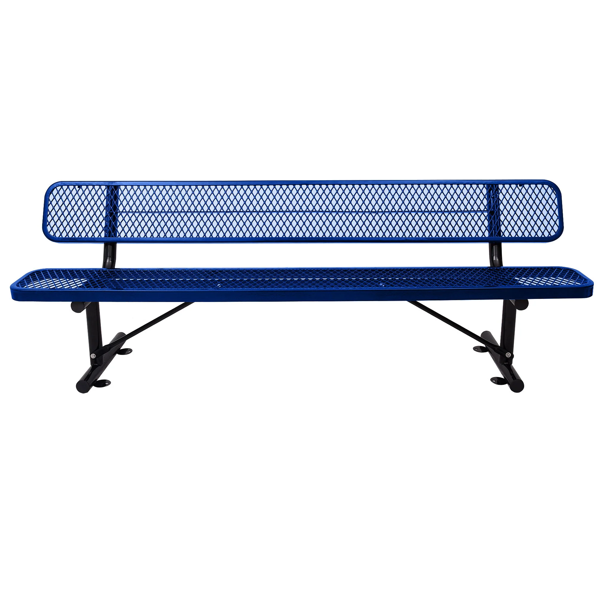 6' Outdoor Steel Bench With Backrest - Image 24