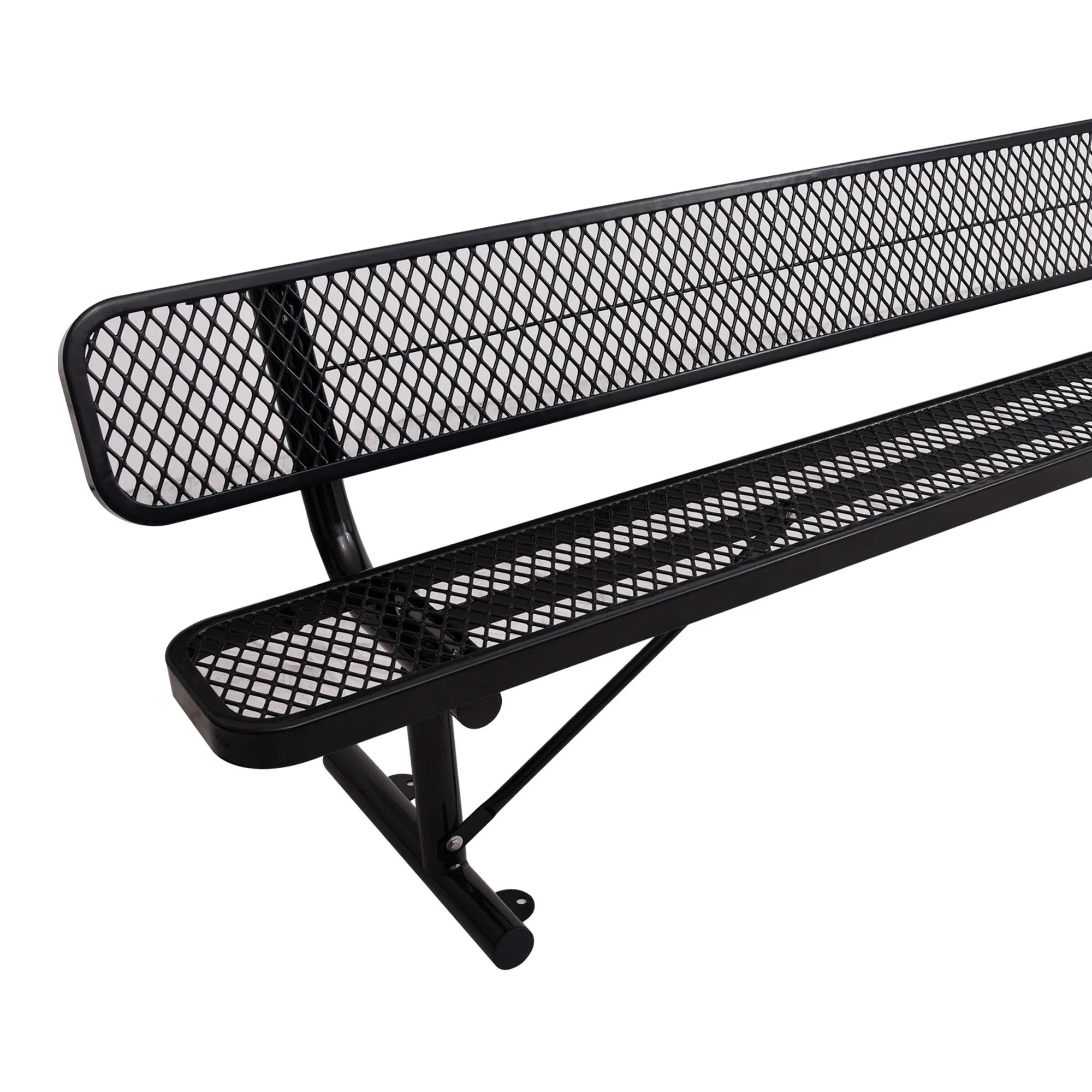 6' Outdoor Steel Bench With Backrest - Image 25