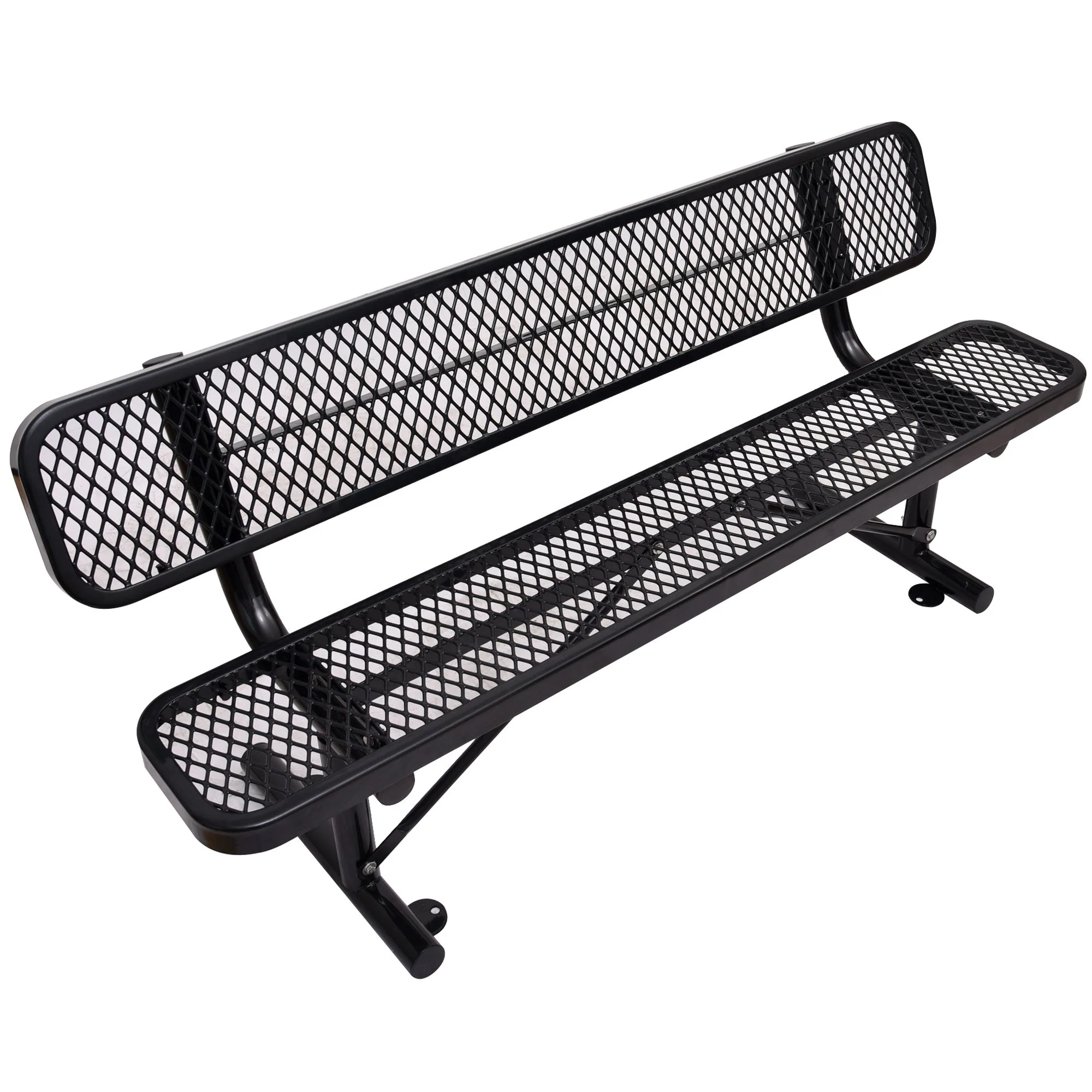6' Outdoor Steel Bench With Backrest - Image 28
