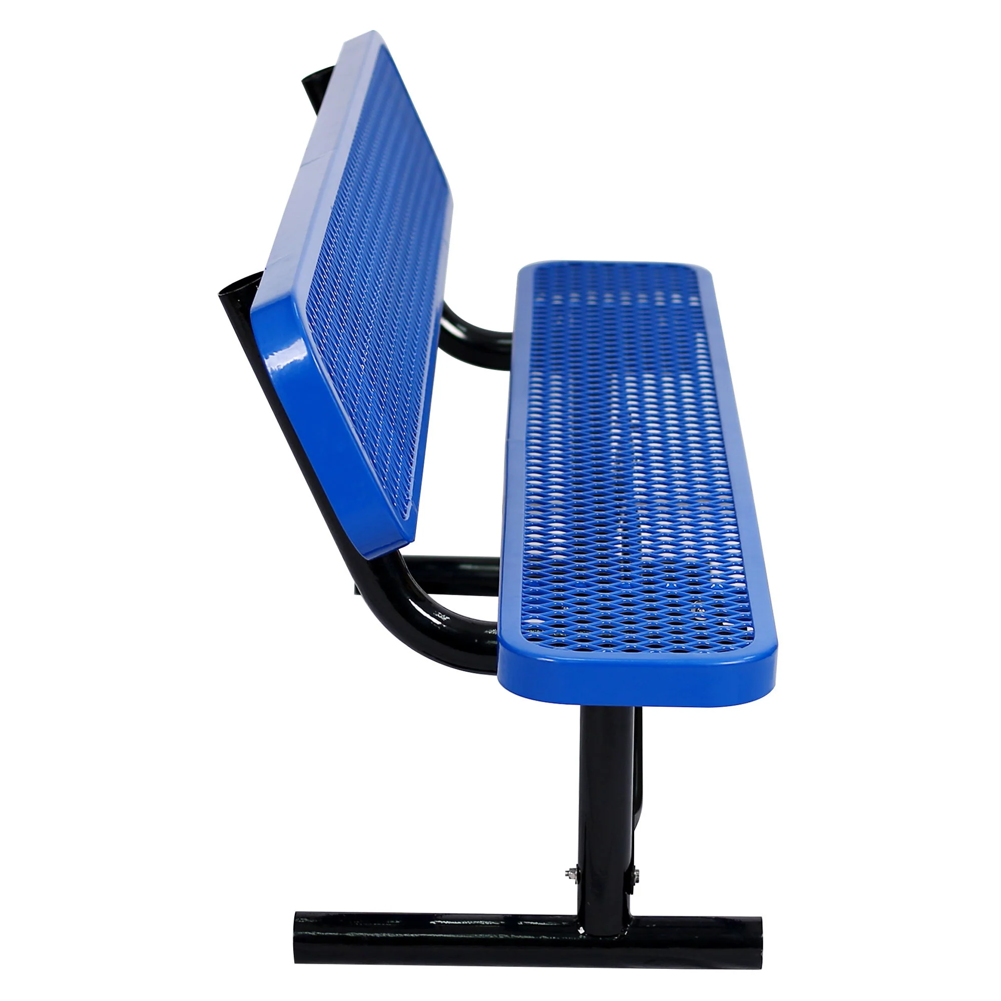 6' Outdoor Steel Bench With Backrest - Image 31