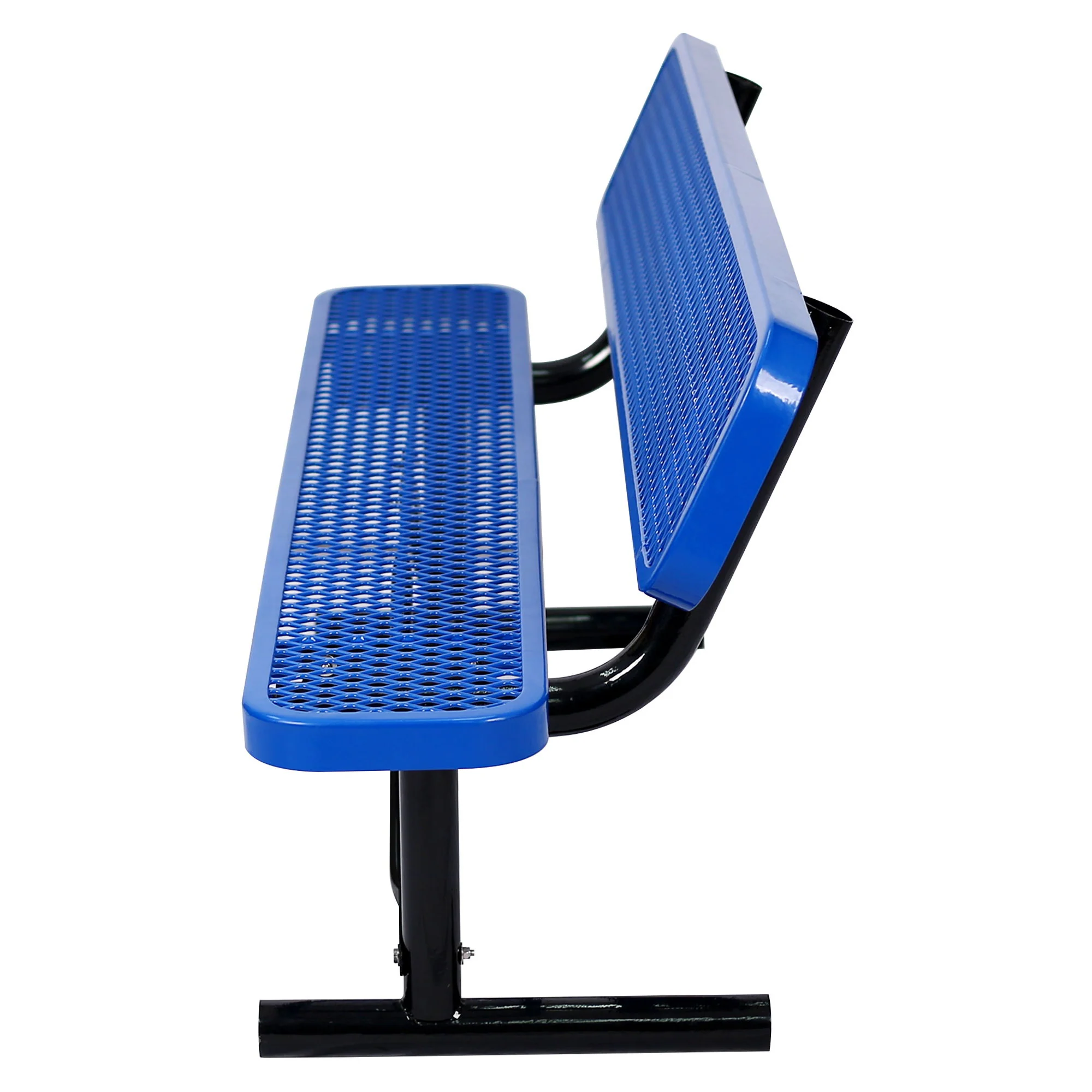 6' Outdoor Steel Bench With Backrest - Image 32