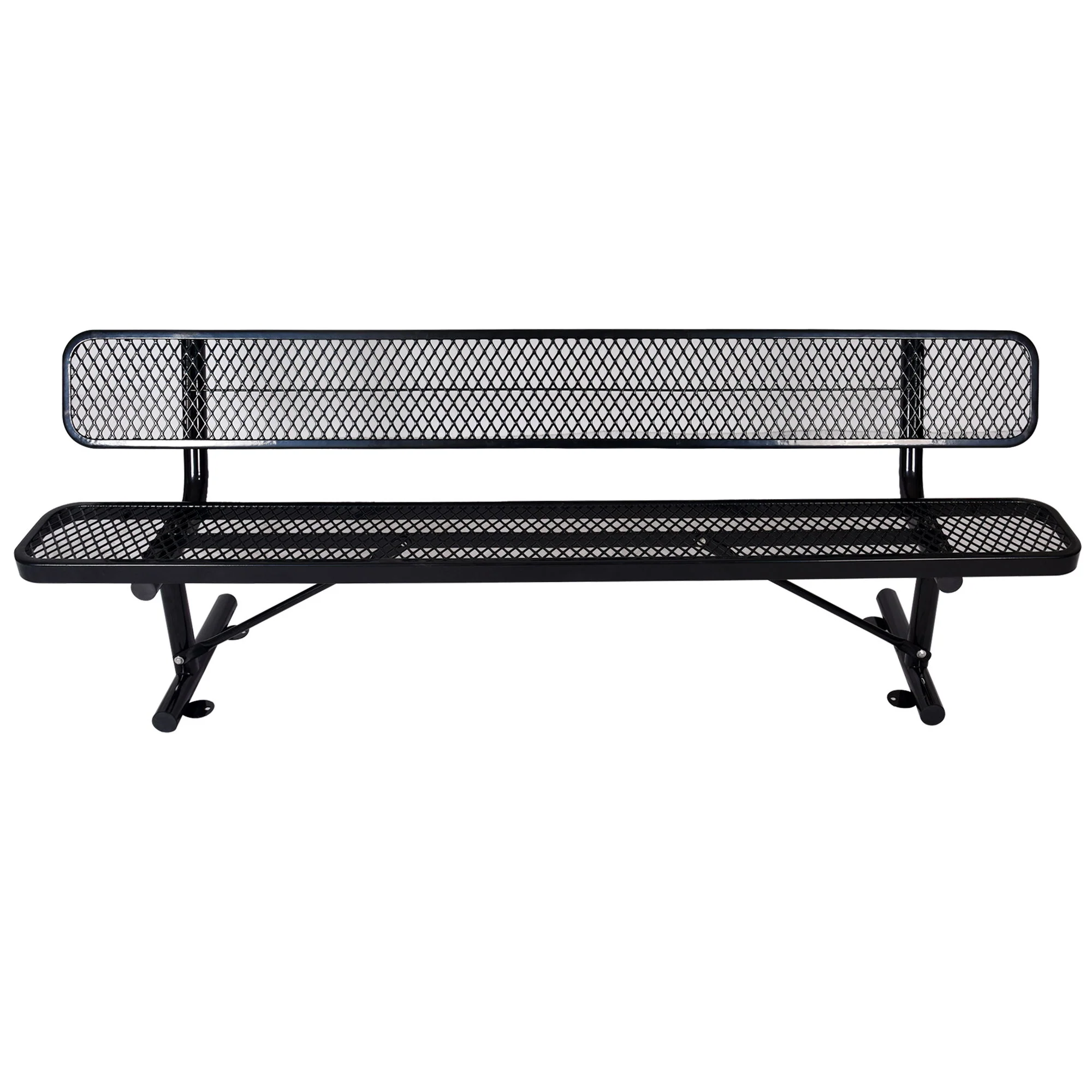 6' Outdoor Steel Bench With Backrest - Image 34