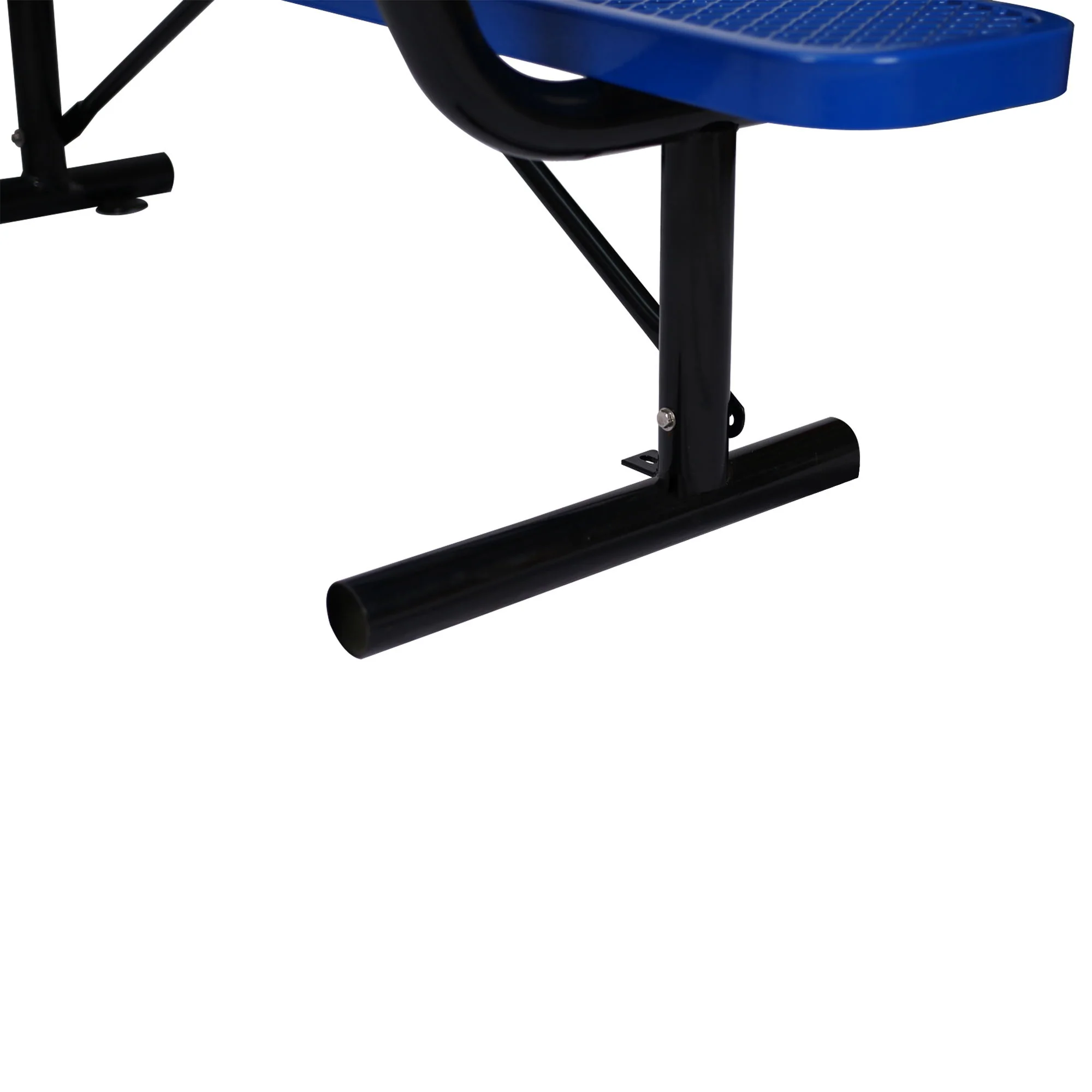 6' Outdoor Steel Bench With Backrest - Image 7