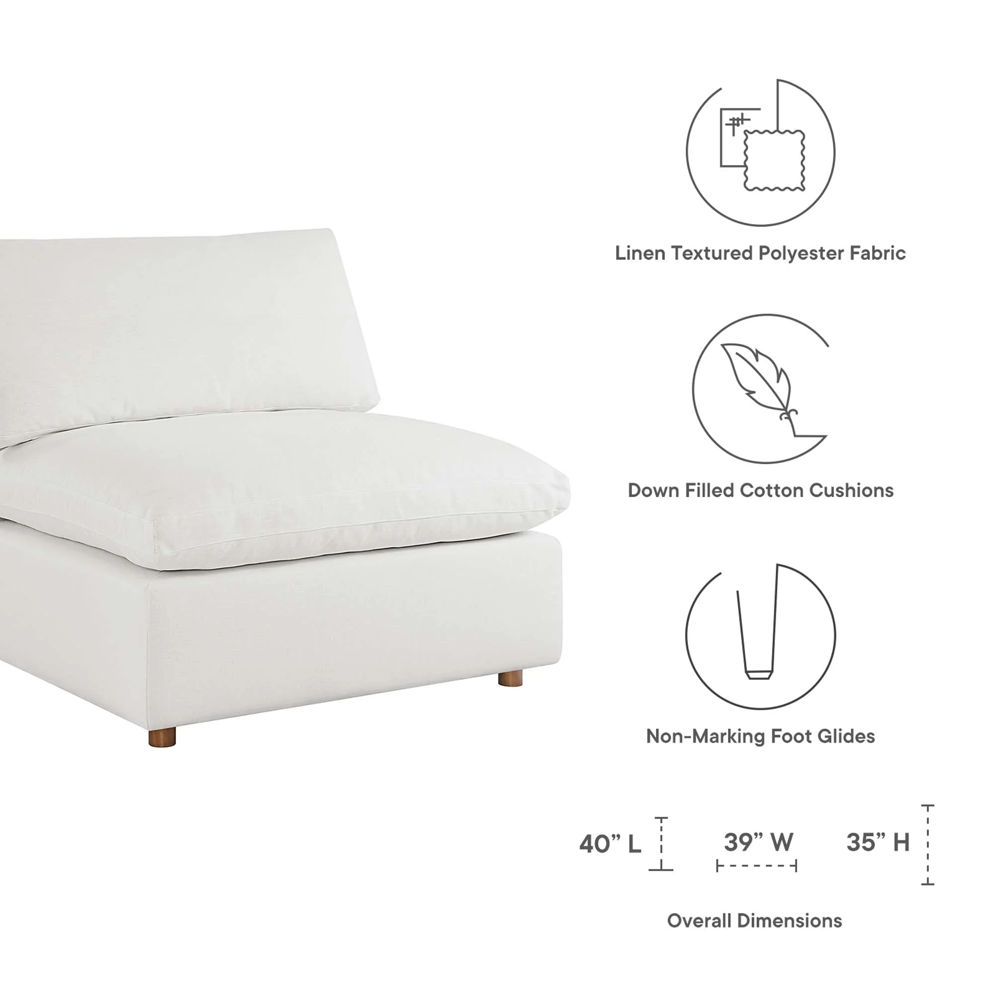 6-Piece Down Filled Overstuffed Sectional Sofa – 158 Inch - Image 14