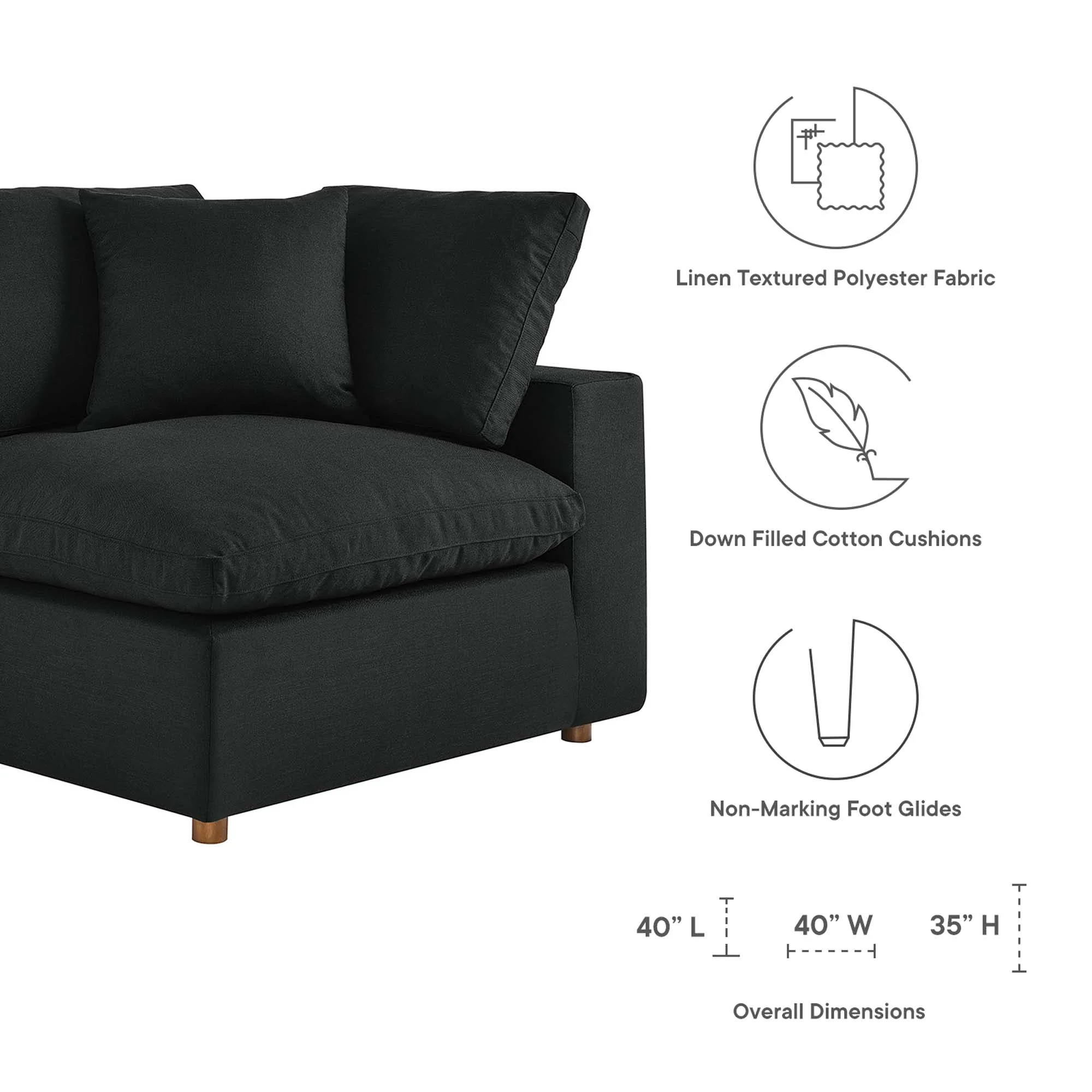 6-Piece Down Filled Overstuffed Sectional Sofa – 158 Inch - Image 4