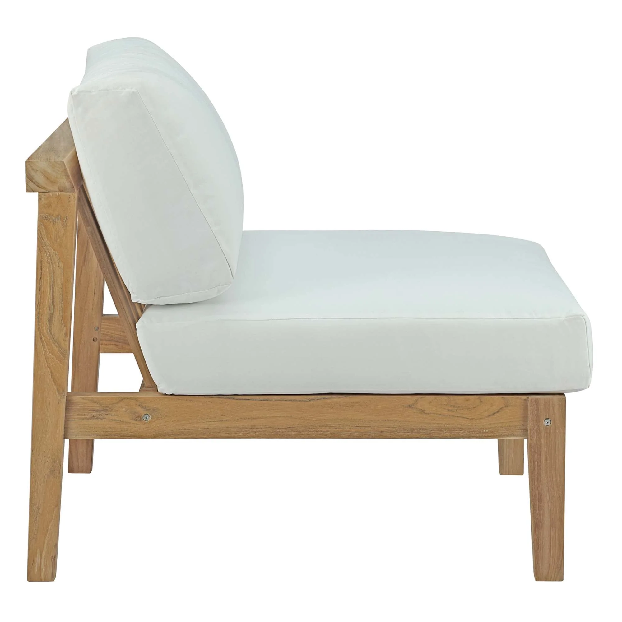 6-Piece Natural Teak Patio Furniture Set with White Cushions - Image 5