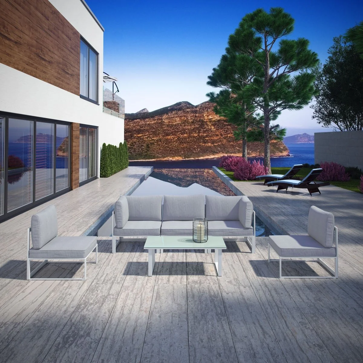 6-Piece Outdoor Aluminum Patio Sectional Set - Image 2